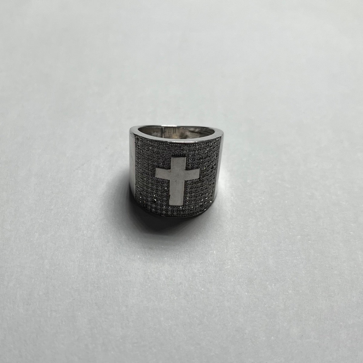 White Silver Ring with CZ