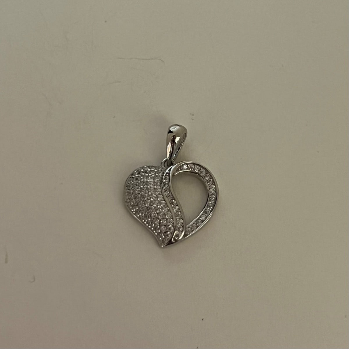 Silver Heart Pendant with CZ