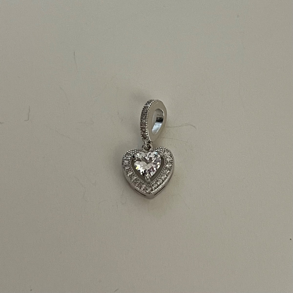Silver Heart Pendant with CZ