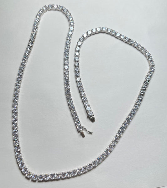 Silver Tênis  Chain with CZ