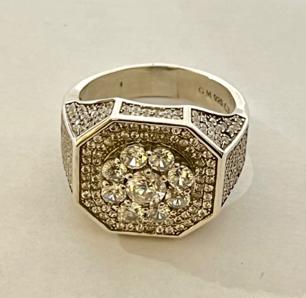 Silver Men's Ring with CZ