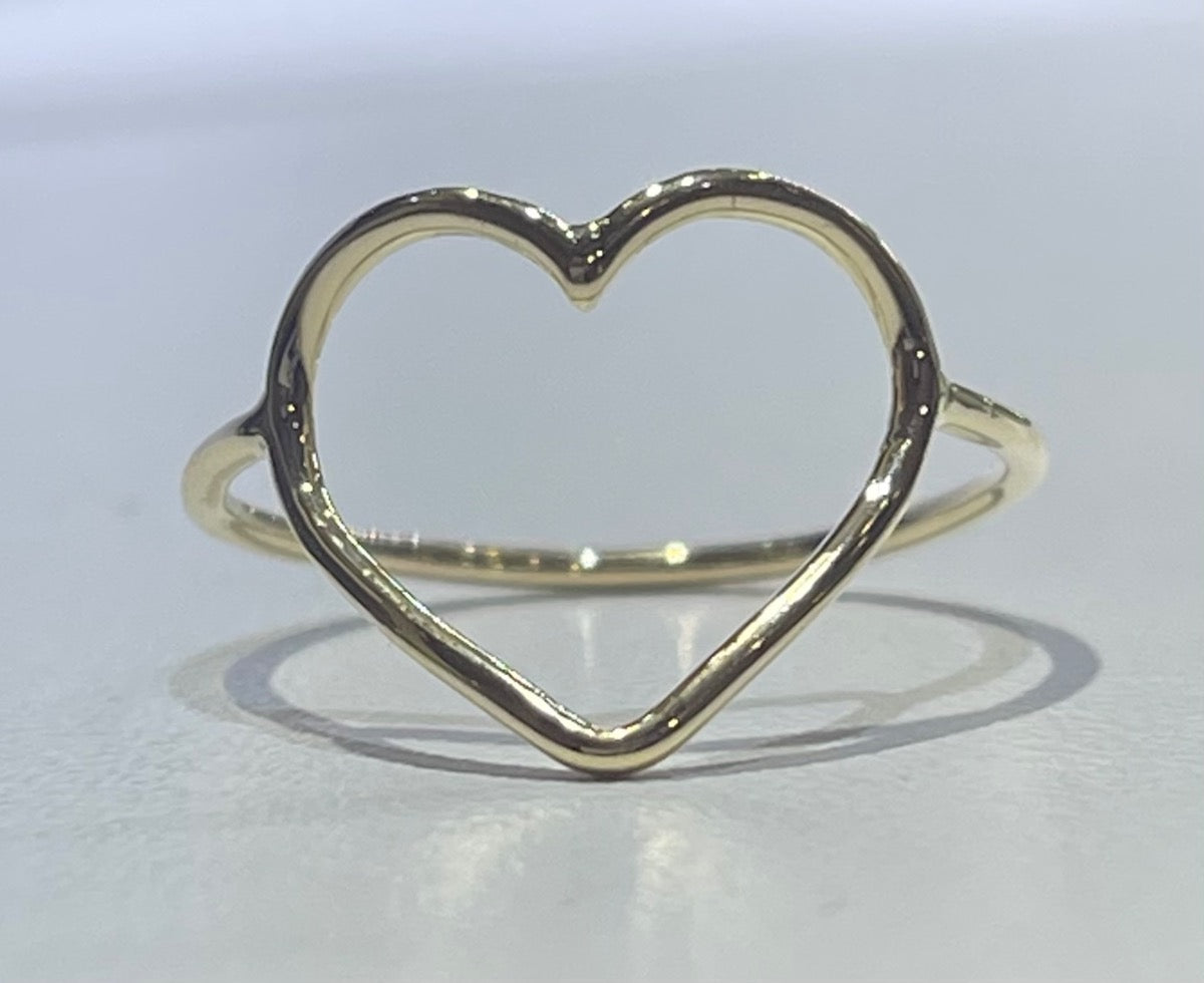 18K Yellow Gold Heart Ring – Delson Jewelry