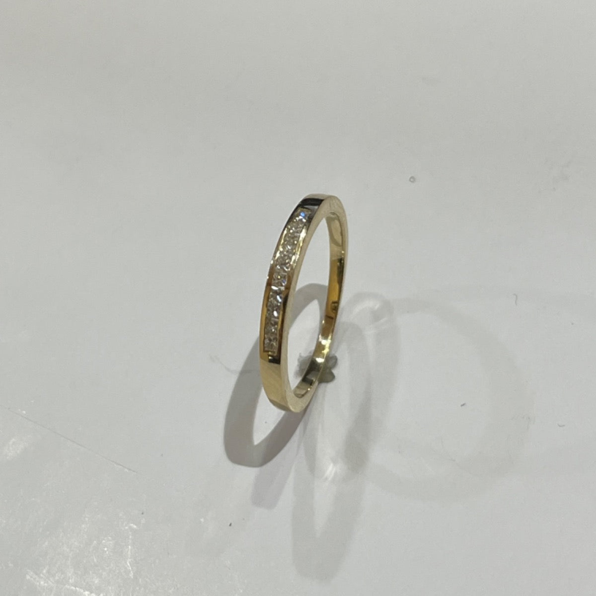 14K Yellow Gold Wedding Band with Diamond