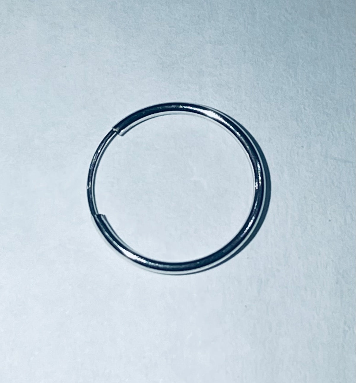 14K White Gold Hoop Hollow Piercing