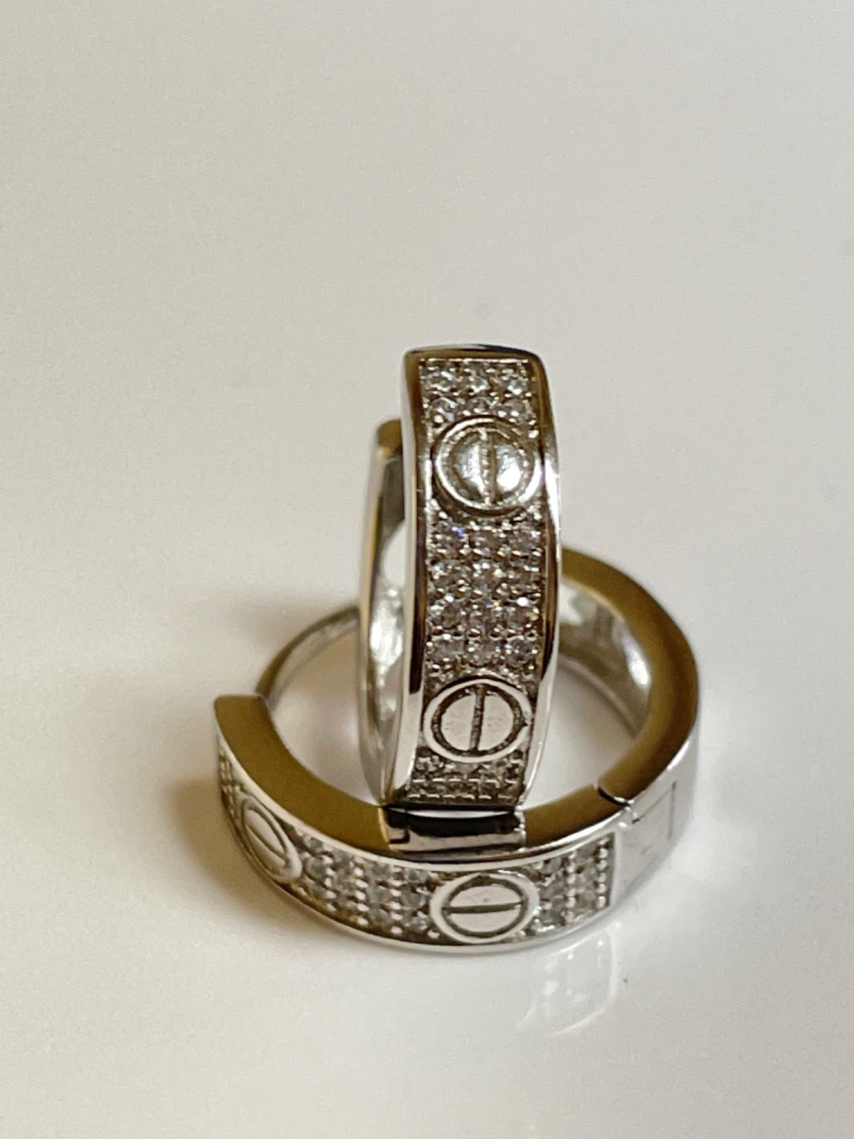 Silver Hoop Earring with CZ