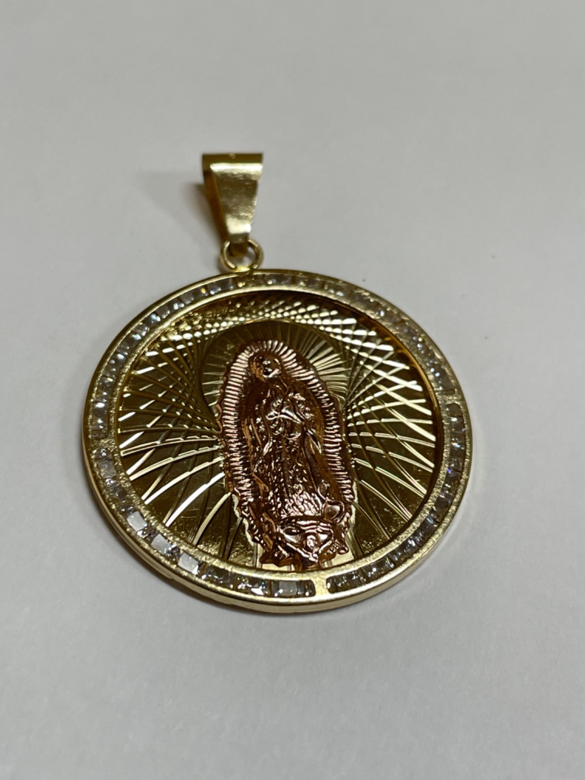 14K Two-Tone Gold Guadalupe Pendant