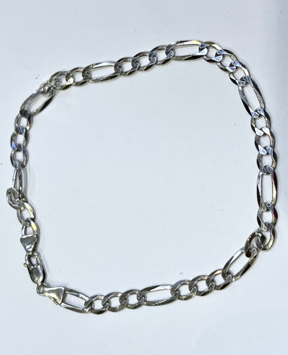 White Silver Figaro Men's Bracelet