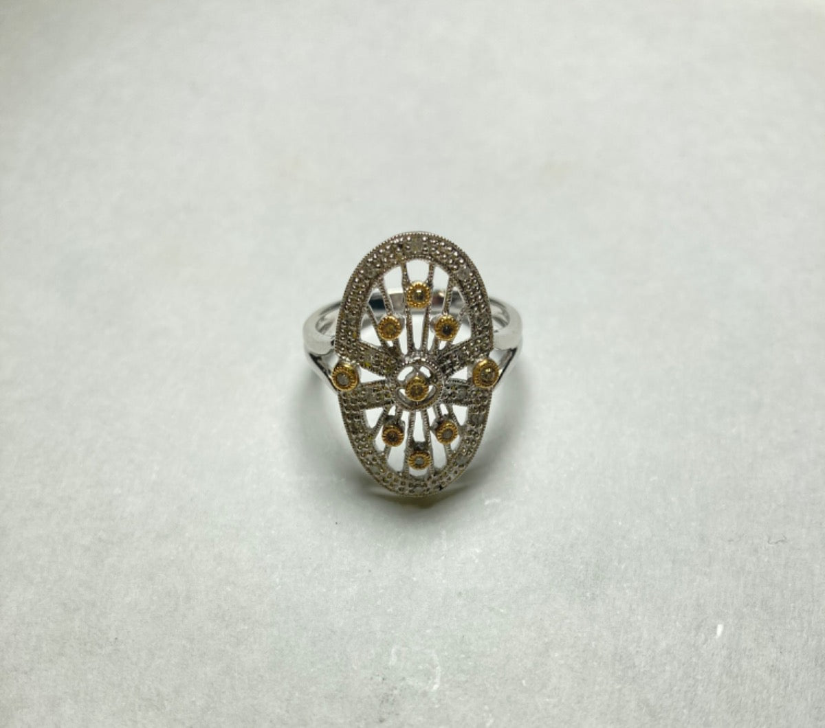 14K Two-Tone Gold Ring with Diamond