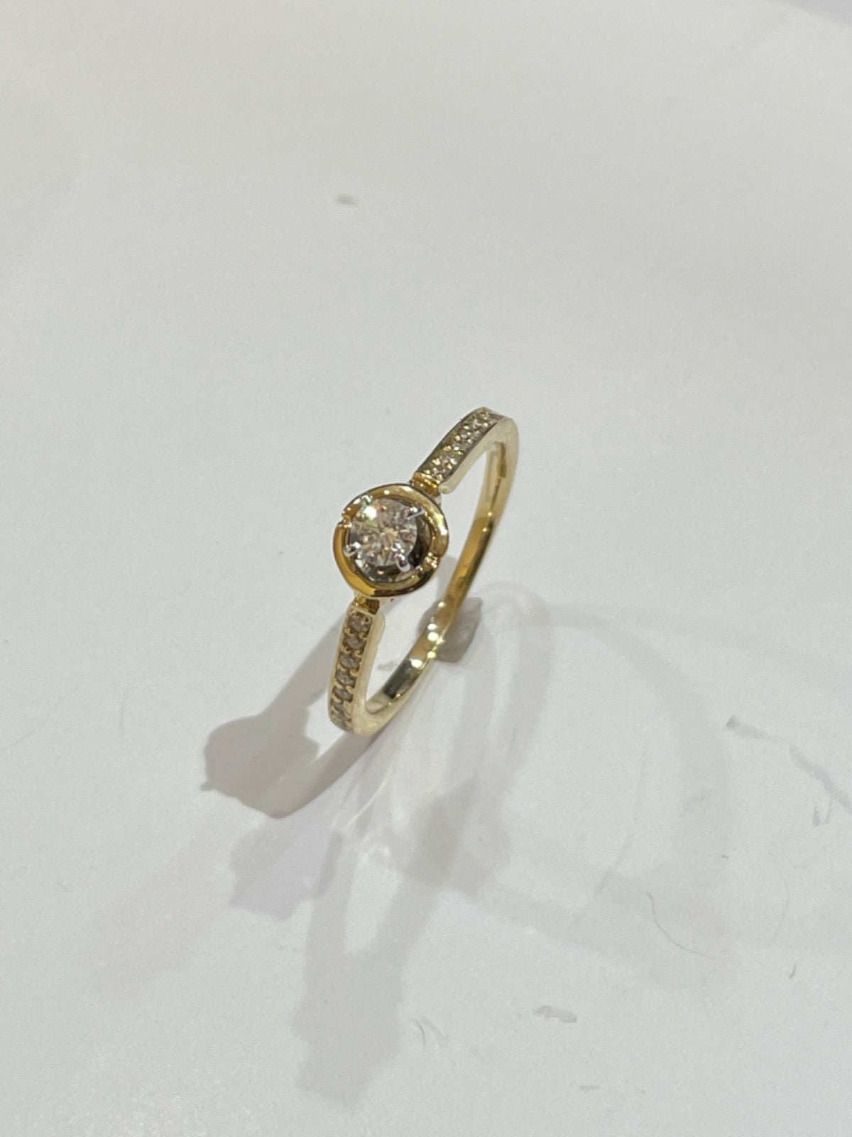 14K Two-Tone Gold Engagement Ring with Diamond