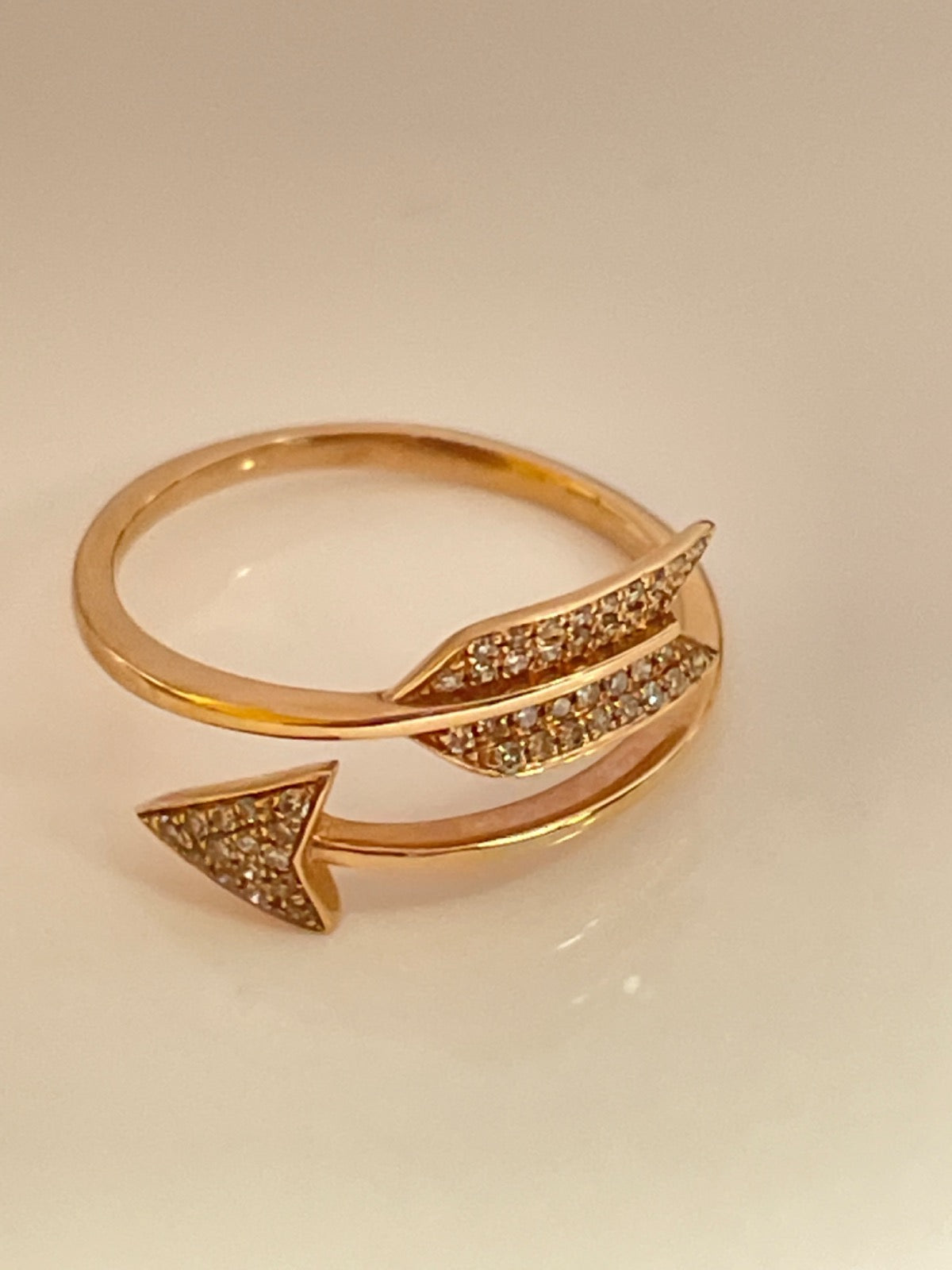 14K Rose Gold Diamond Arrow