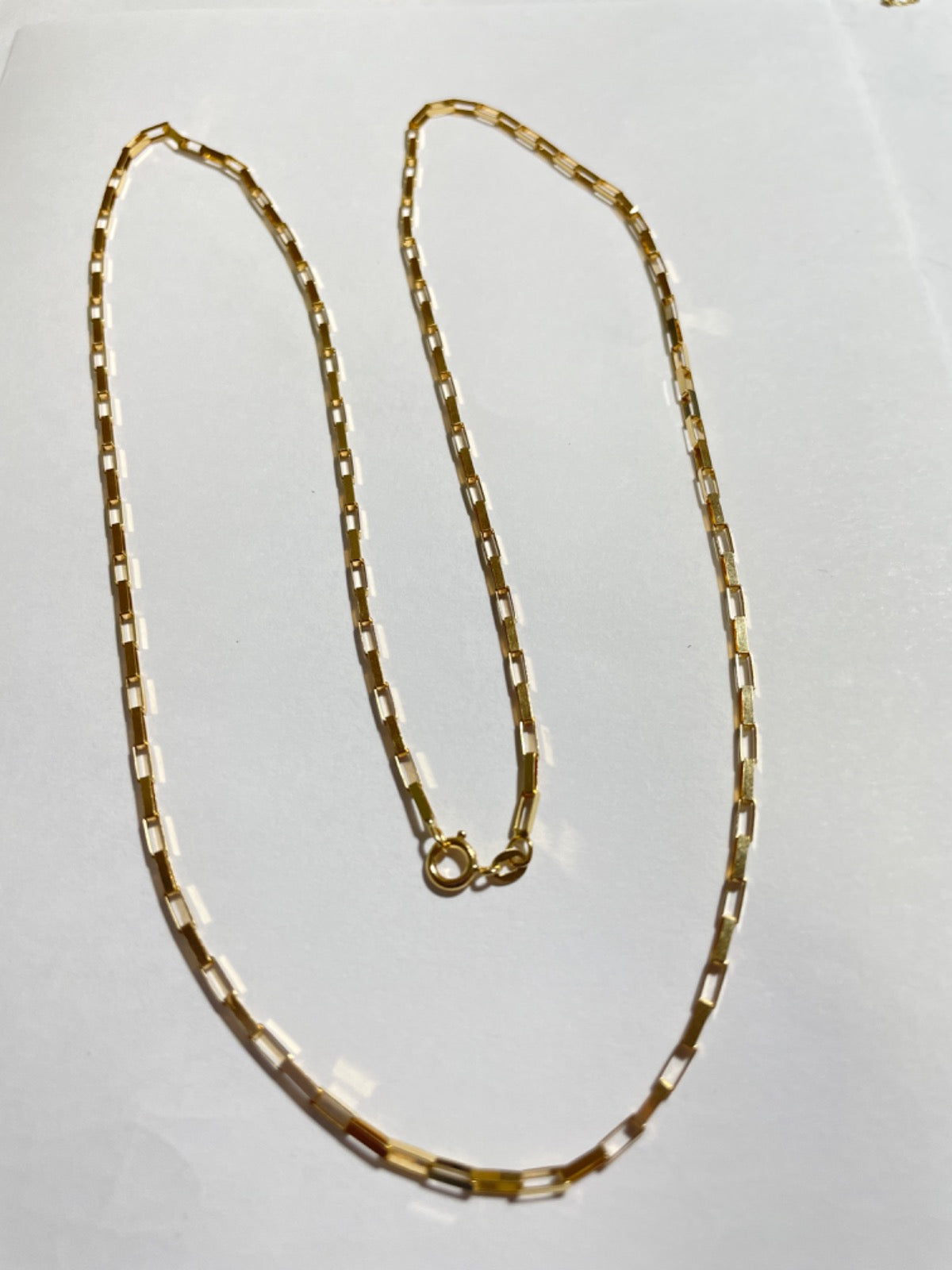 18K Yellow Gold Rectangle Link Chain