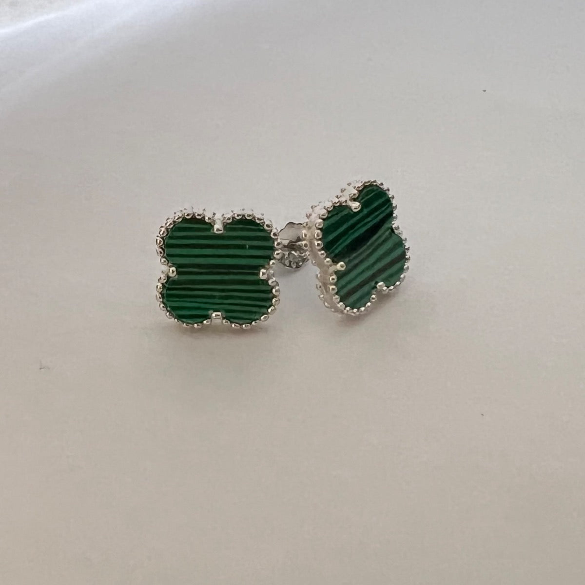 Silver Four Leaf Clover Earring