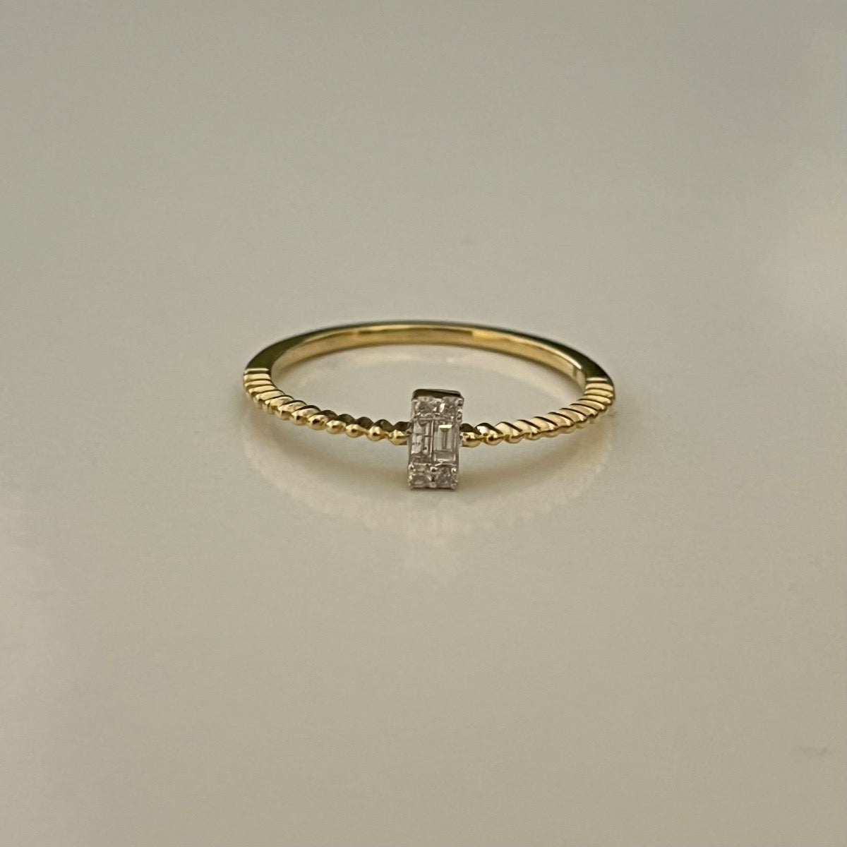 14K Yellow Gold Ring with Diamond