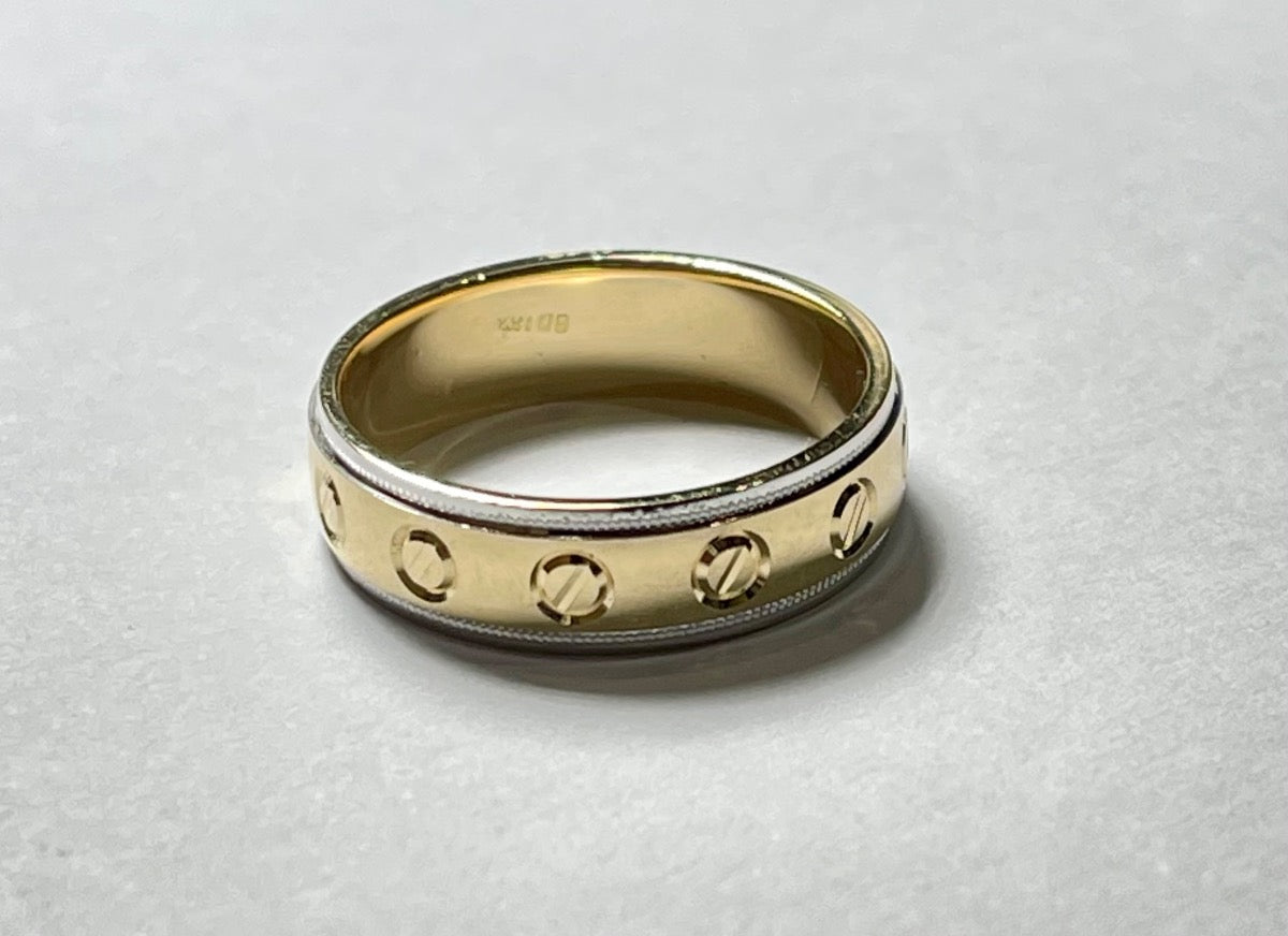 18K Two-Tone Gold Wedding Band