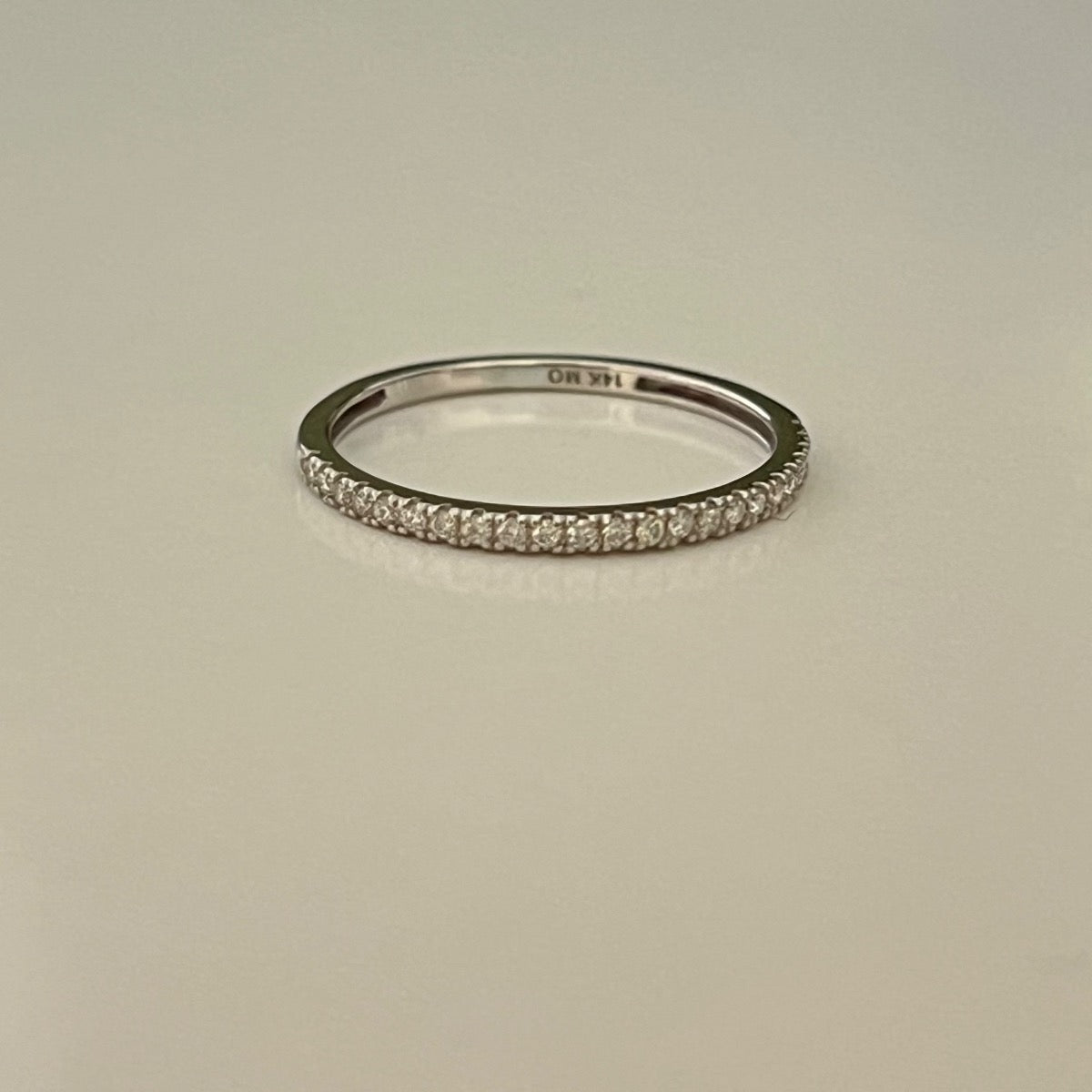 14K White Gold Ring with Diamond