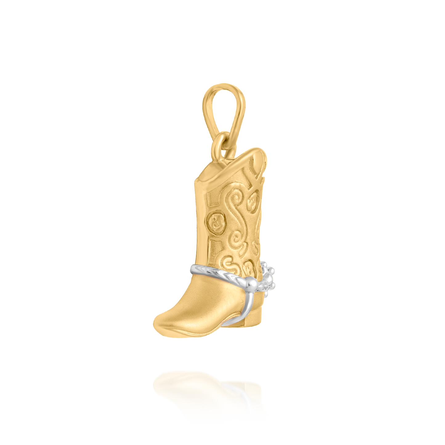 18K Two-Toned Cowboy Boot Charm