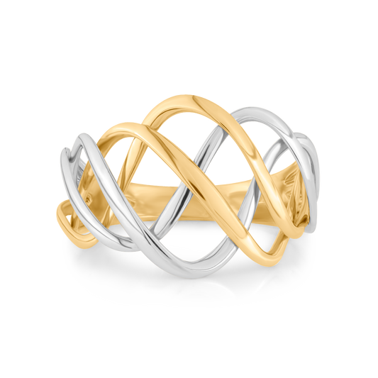 18K Two-Toned Laced Ring