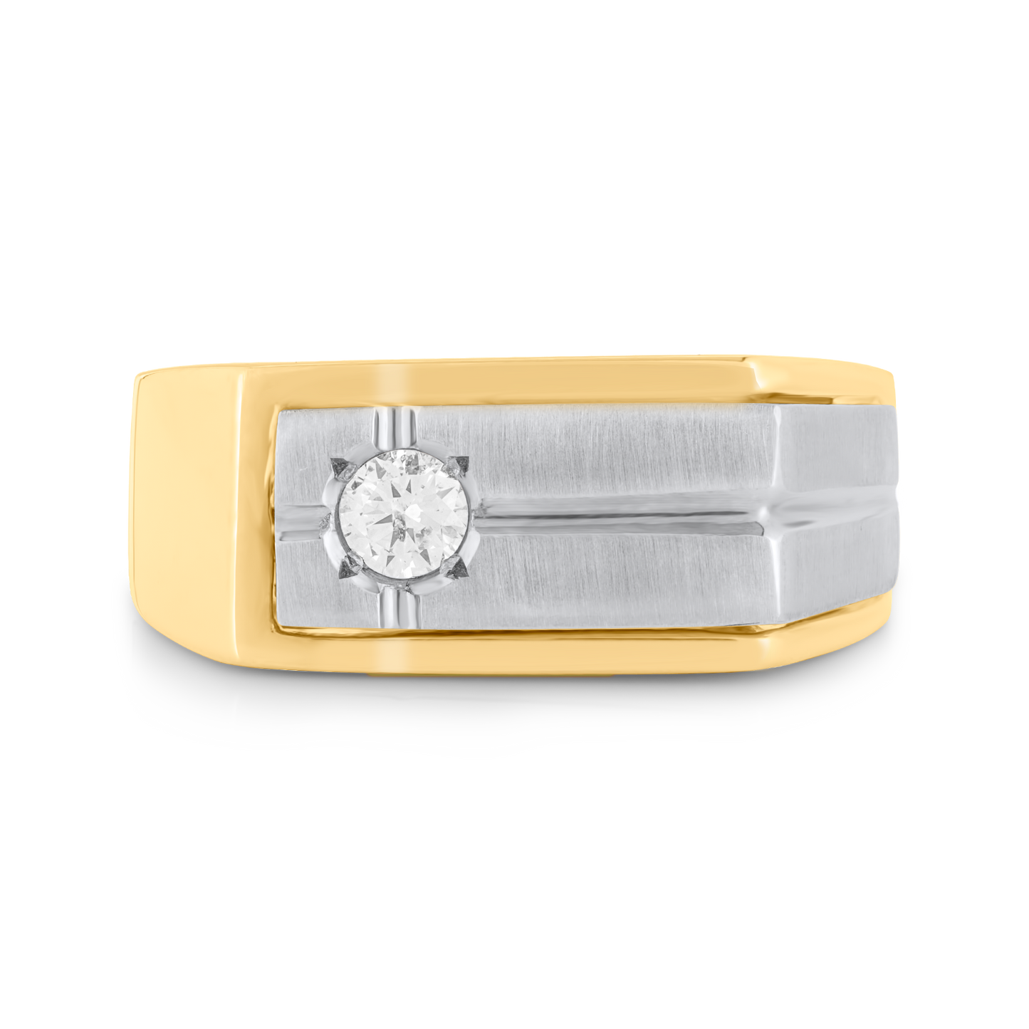 18K Two-Toned Men's Ring with Diamond