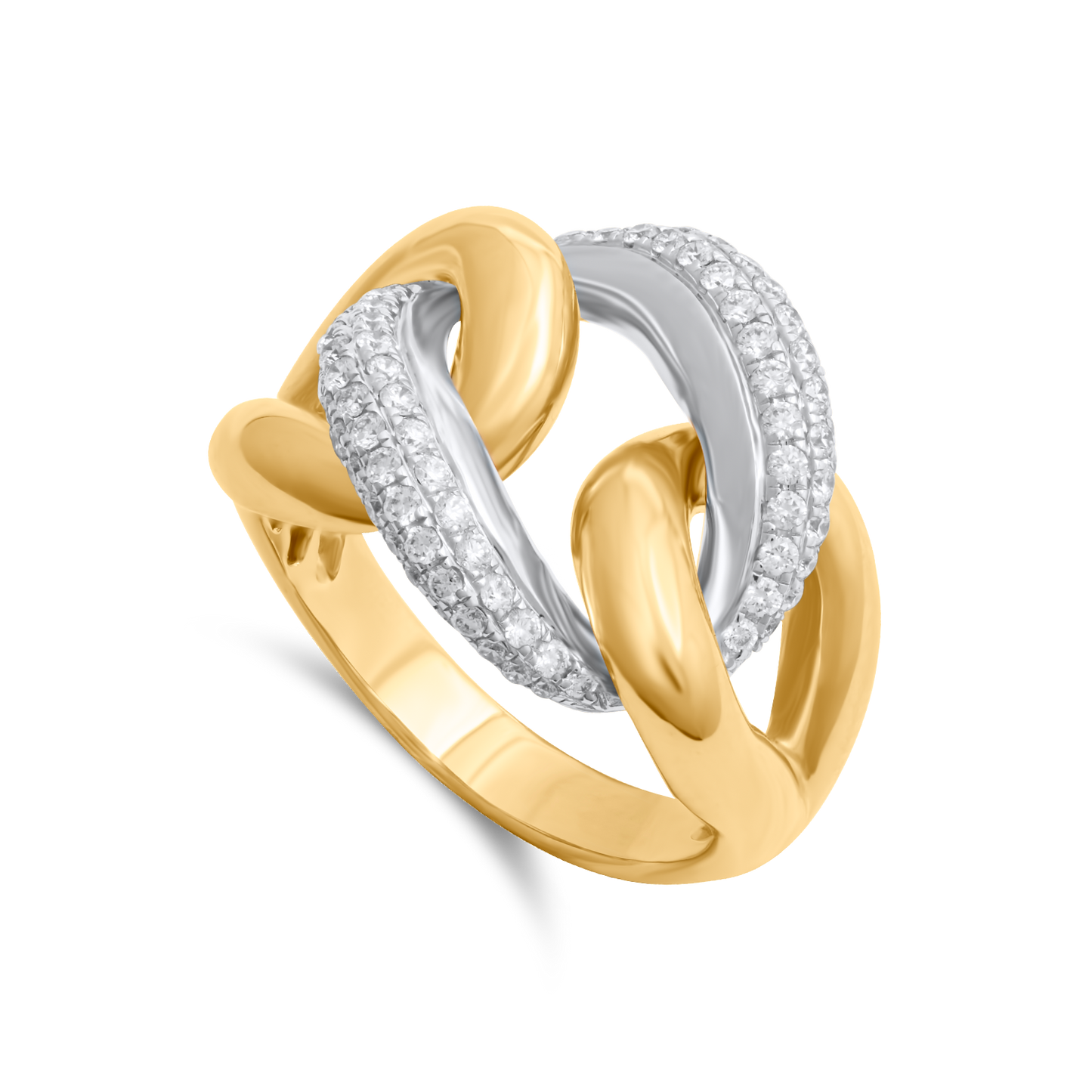 Anel com Diamantes em Ouro 18K Amarelo