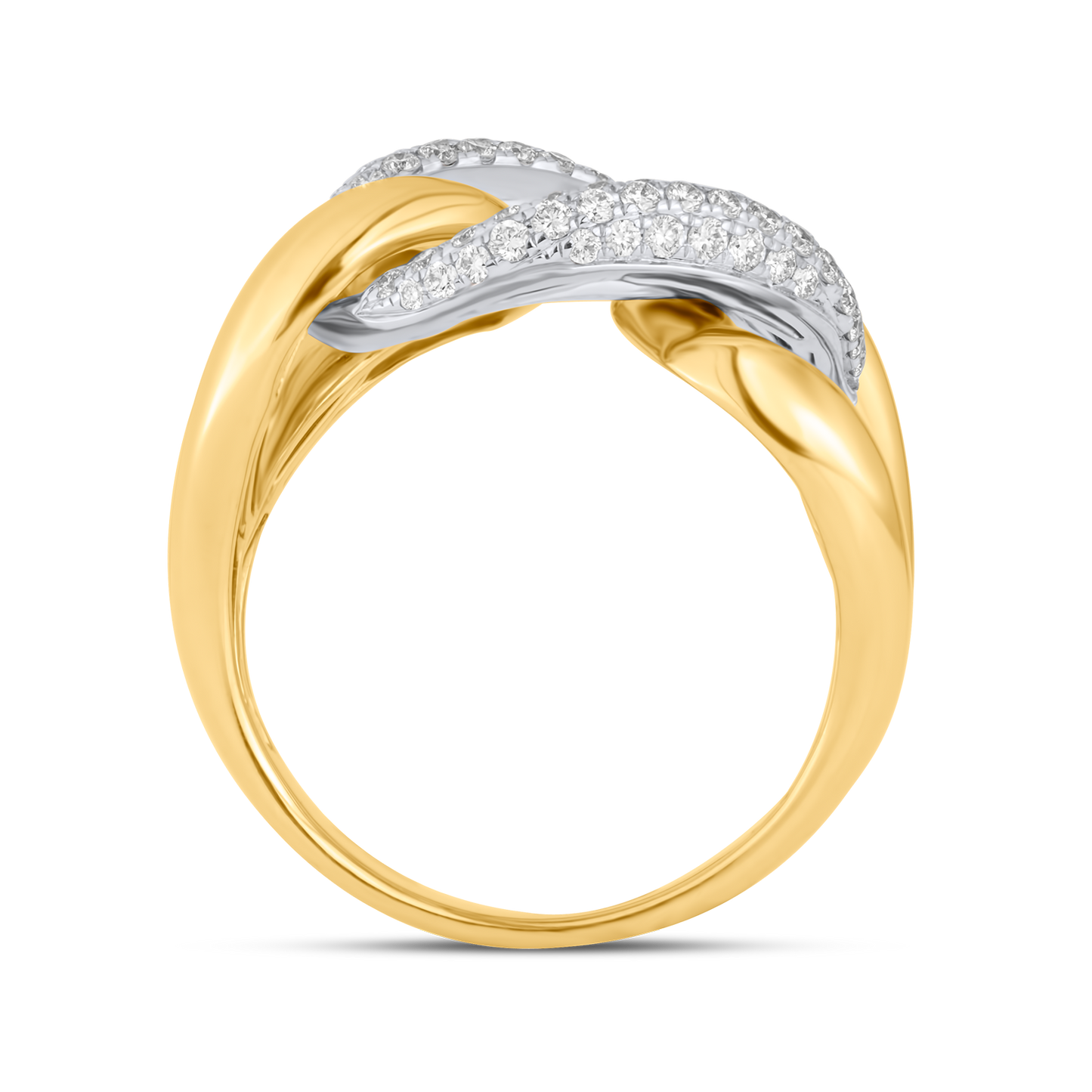 Anel com Diamantes em Ouro 18K Amarelo