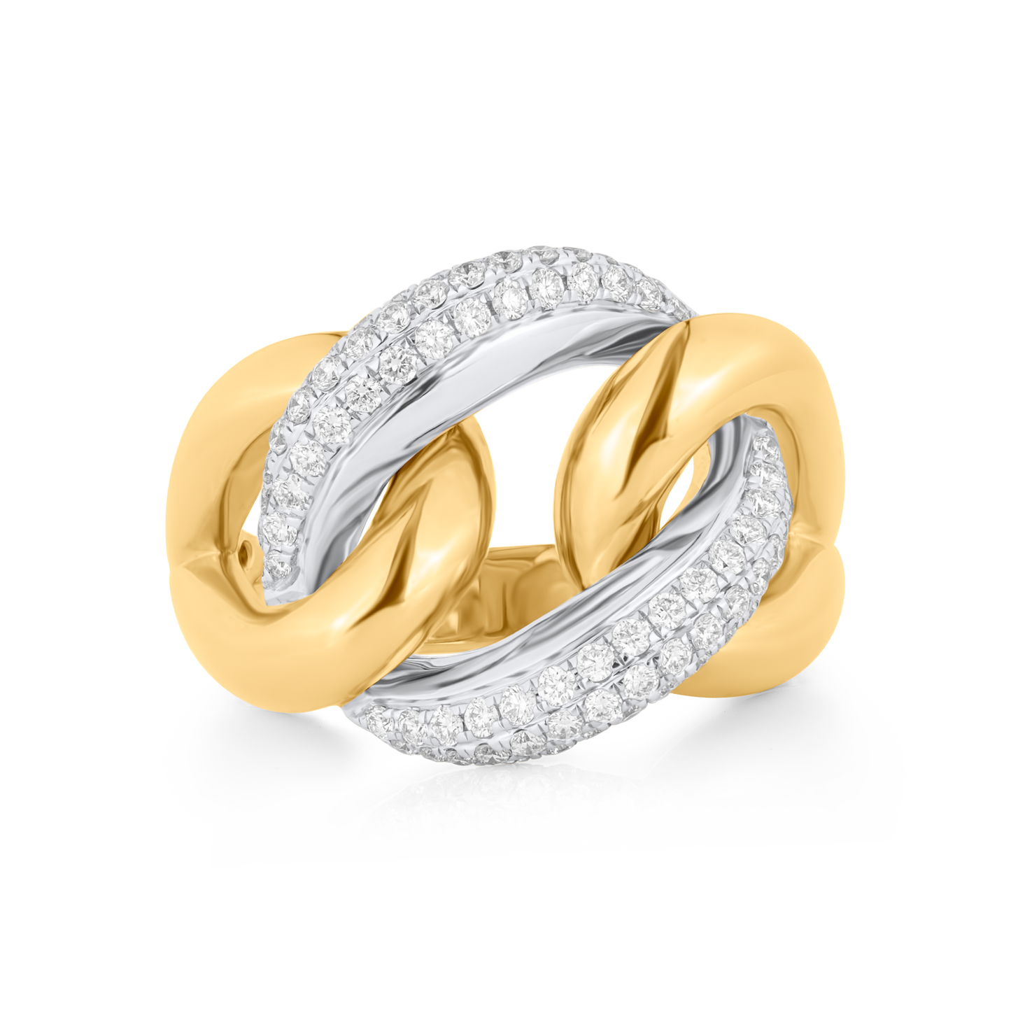 Anel com Diamantes em Ouro 18K Amarelo