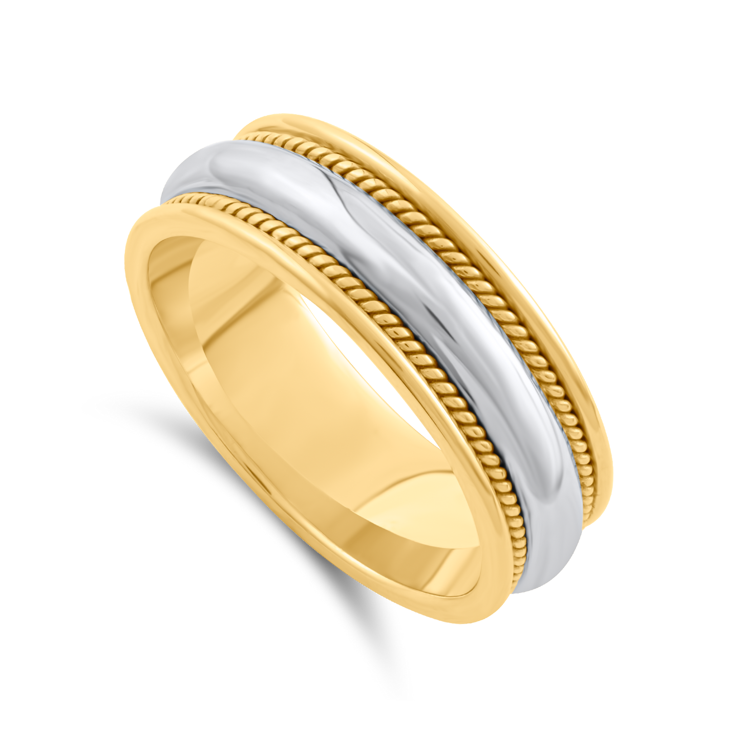 Aliança de Casamento em Ouro 18K de Dois Tons