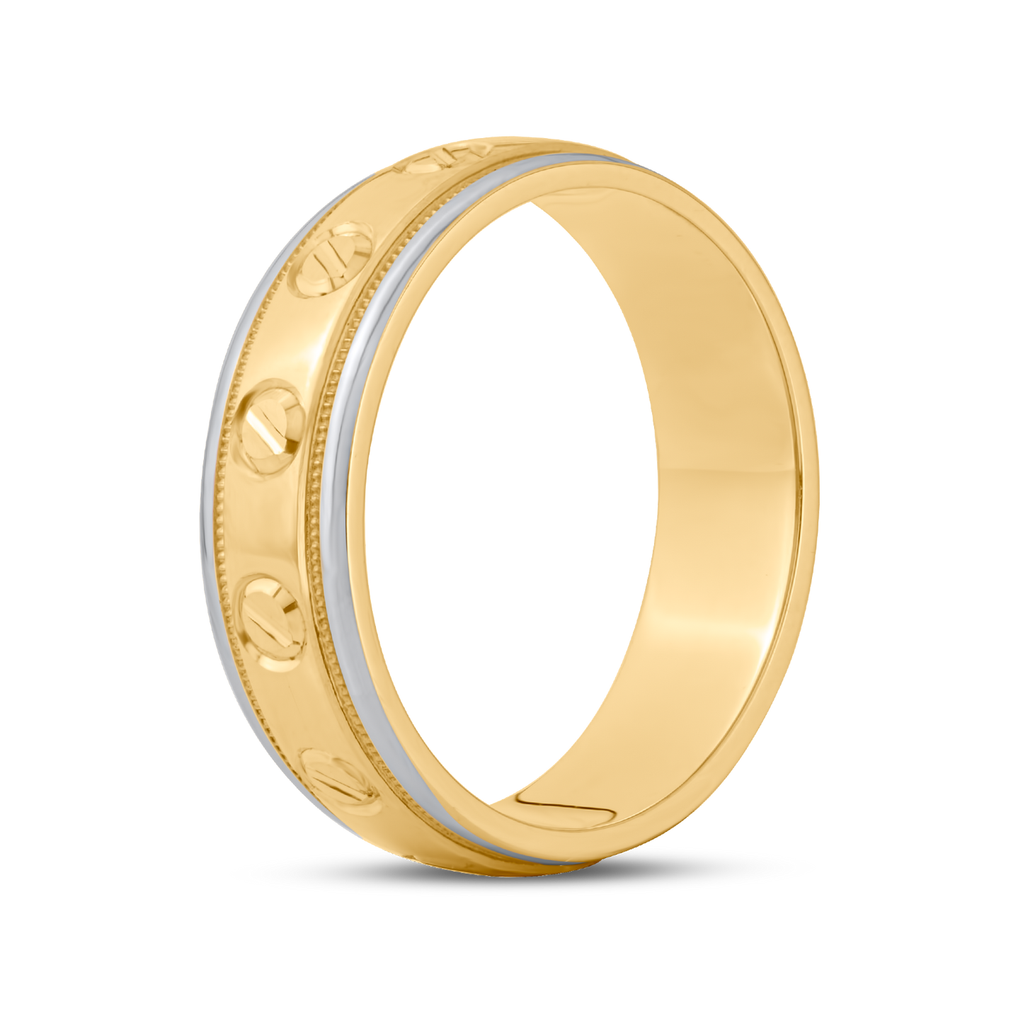 18K Two-Tone Gold Wedding Band