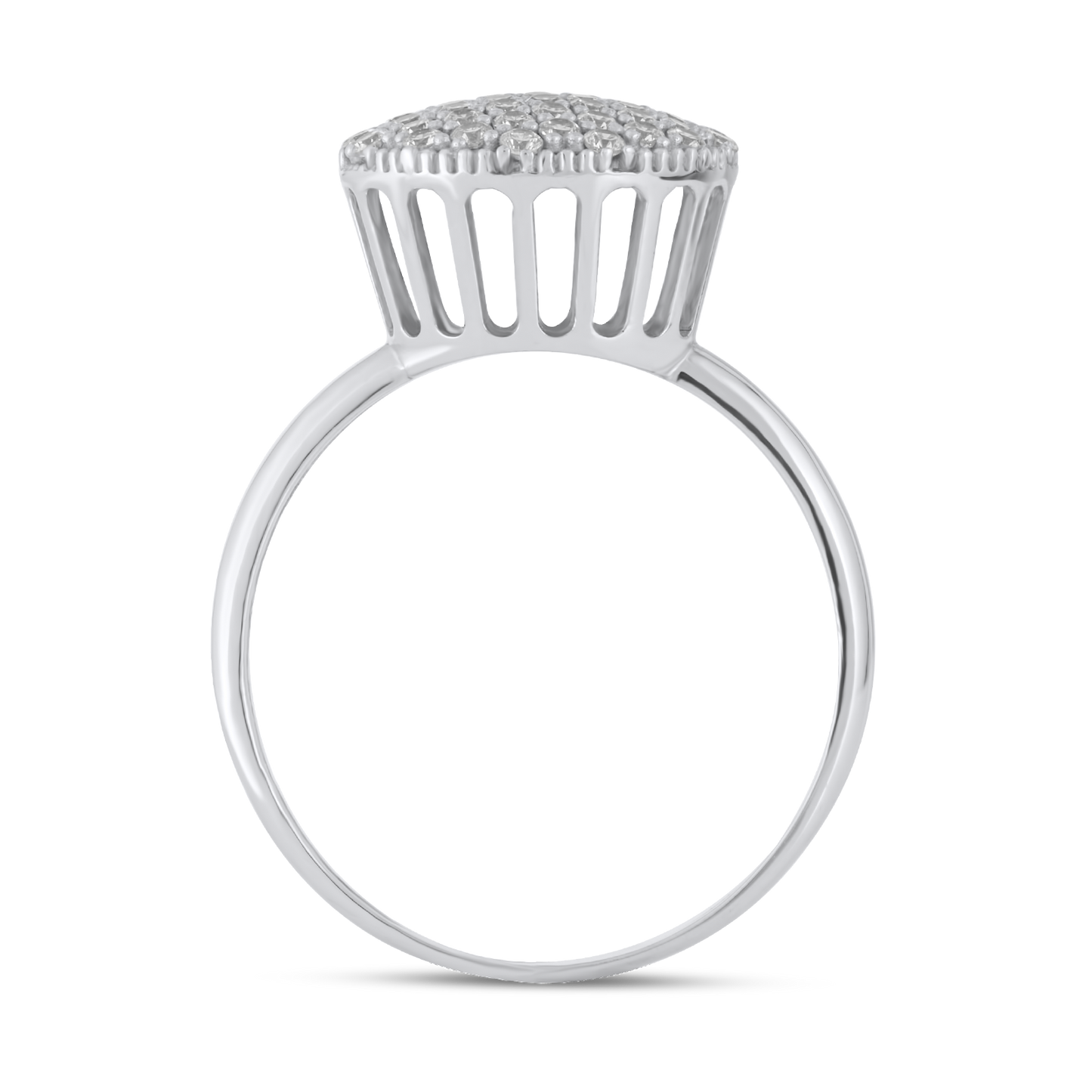 18K White Gold CZ Showers Ring