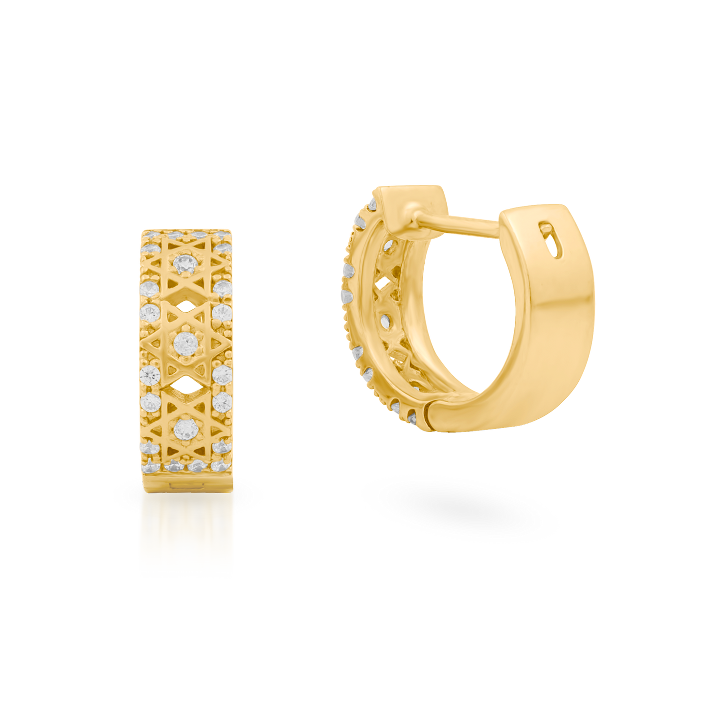 Brinco Argola com CZ em Ouro 18K Amarelo