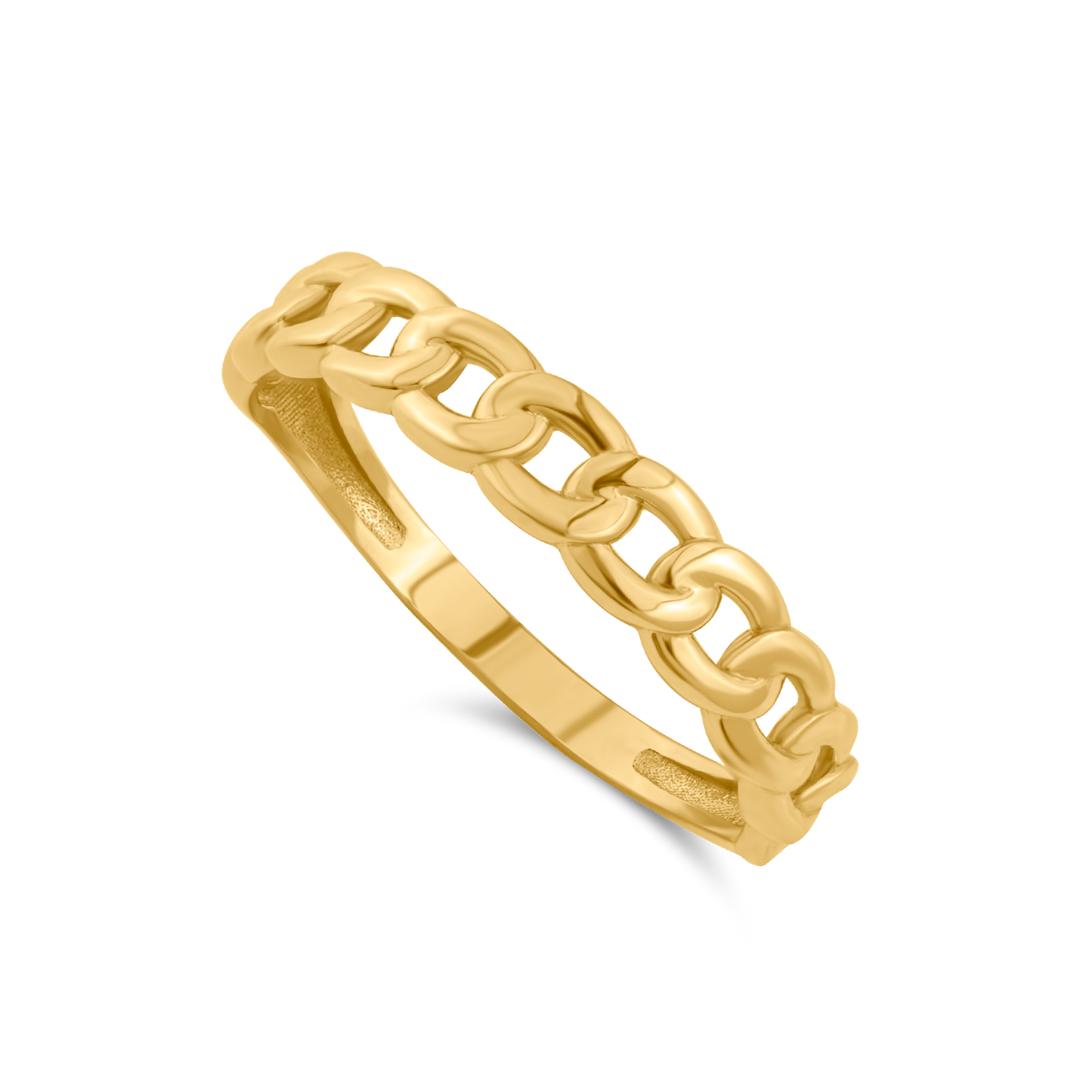 18K Yellow Gold Cuban Link Ring