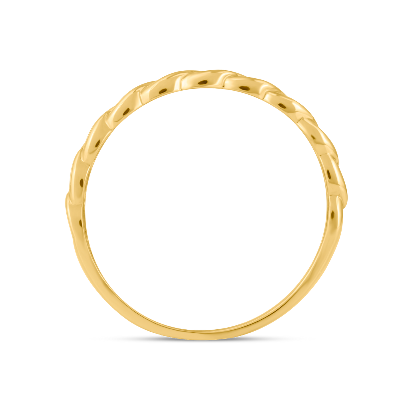 18K Yellow Gold Cuban Link Ring