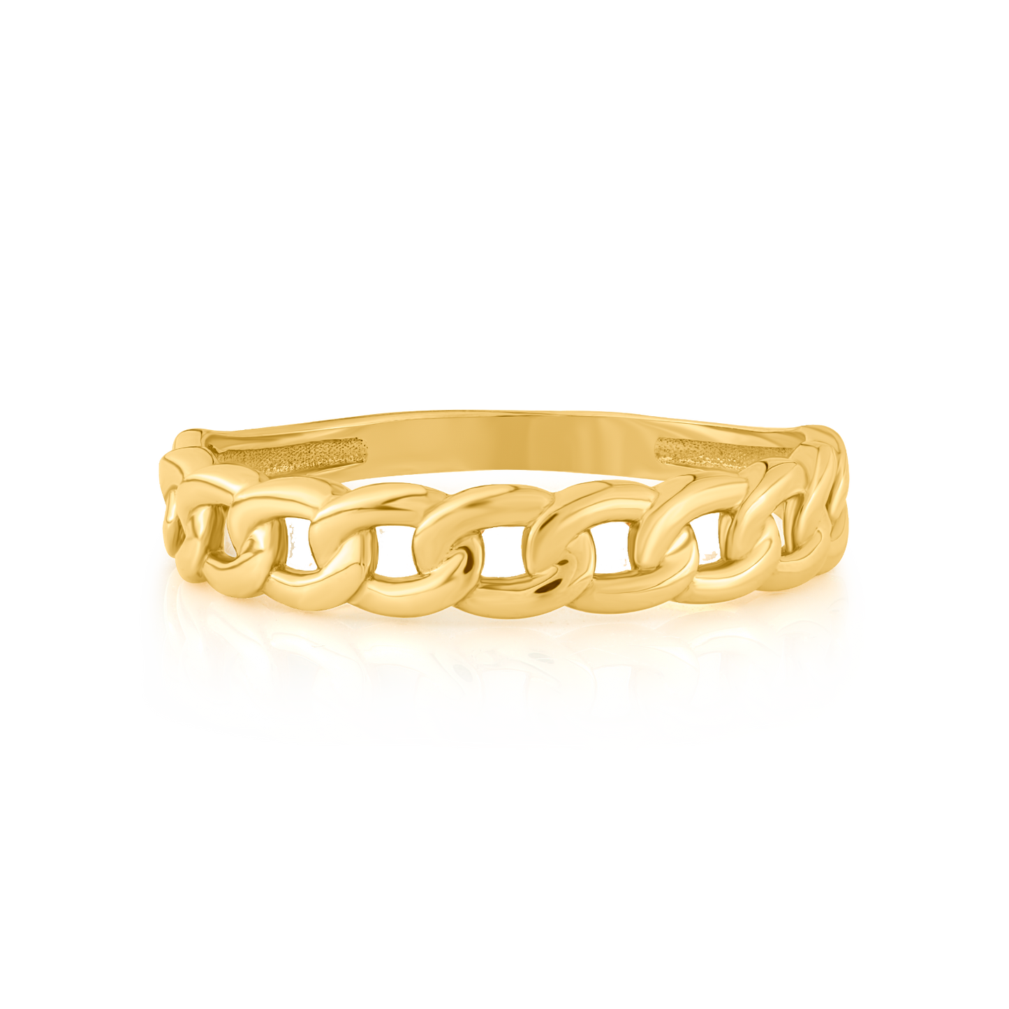 18K Yellow Gold Cuban Link Ring