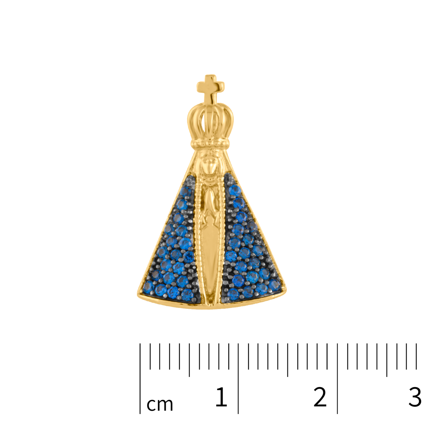 18K Yellow Gold Our Lady of Aparecida with CZ