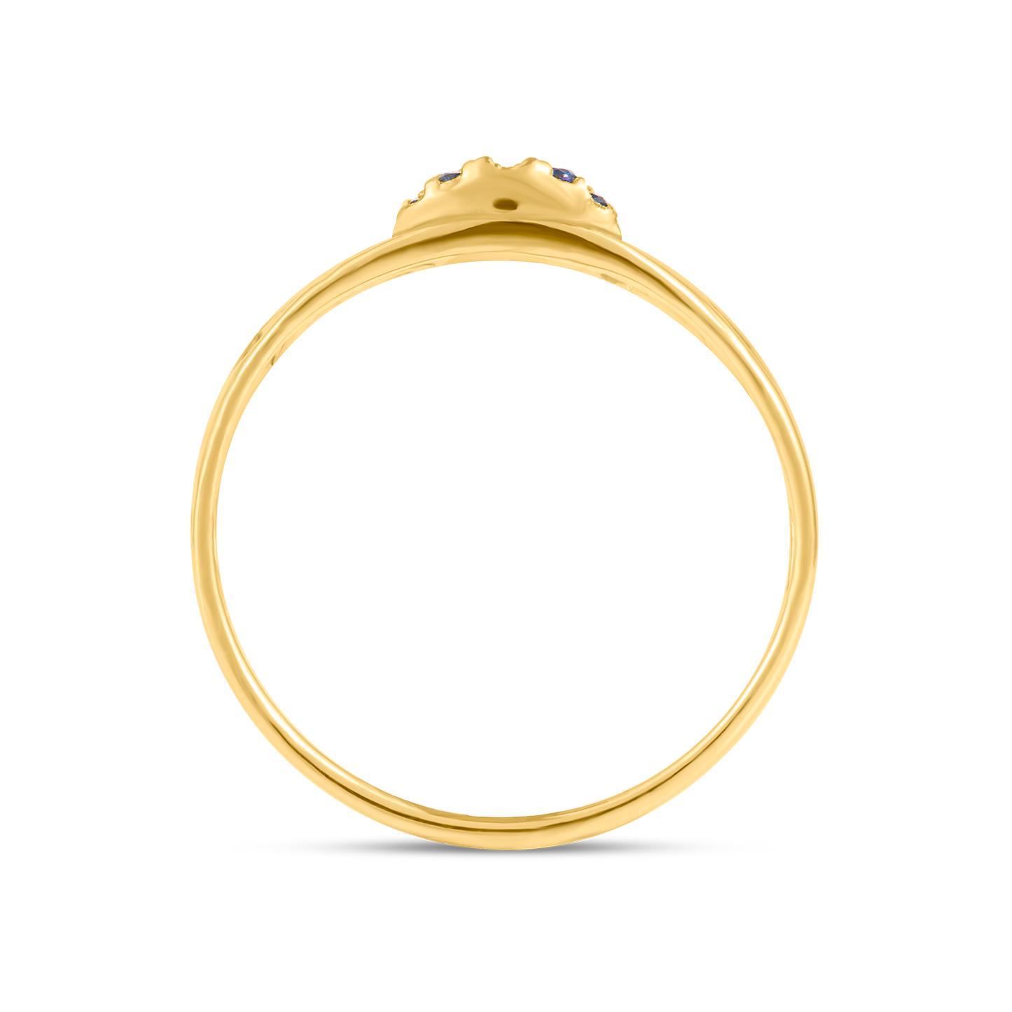 18K Yellow Gold Our Lady of Aparecida Ring with Blue CZs