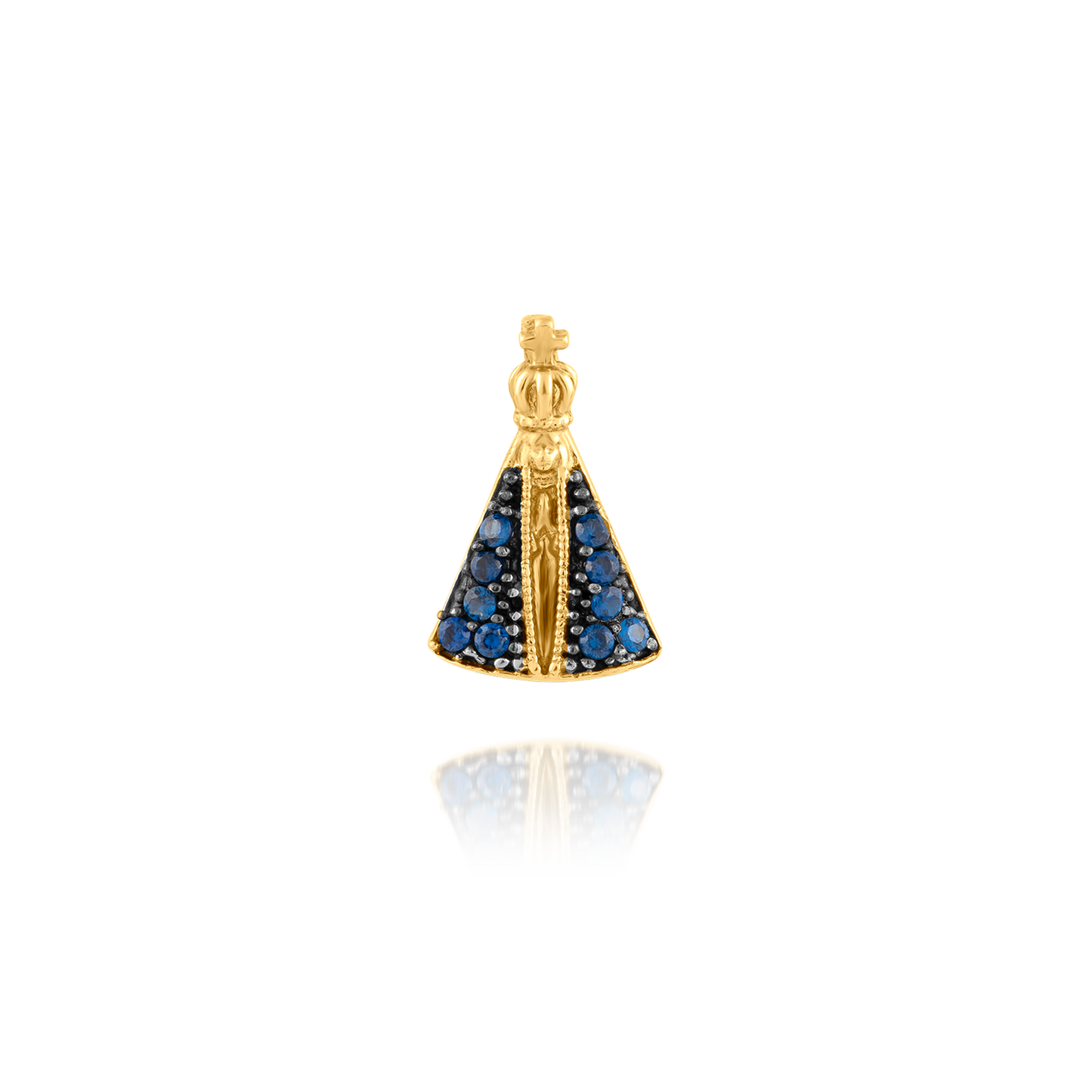 18K Yellow Gold Our Lady of Aparecida with CZ