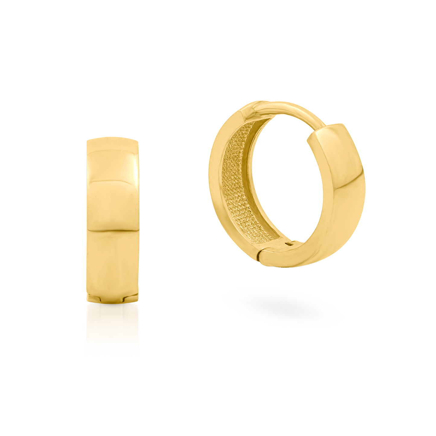 18K Yellow Gold Plain Hoops