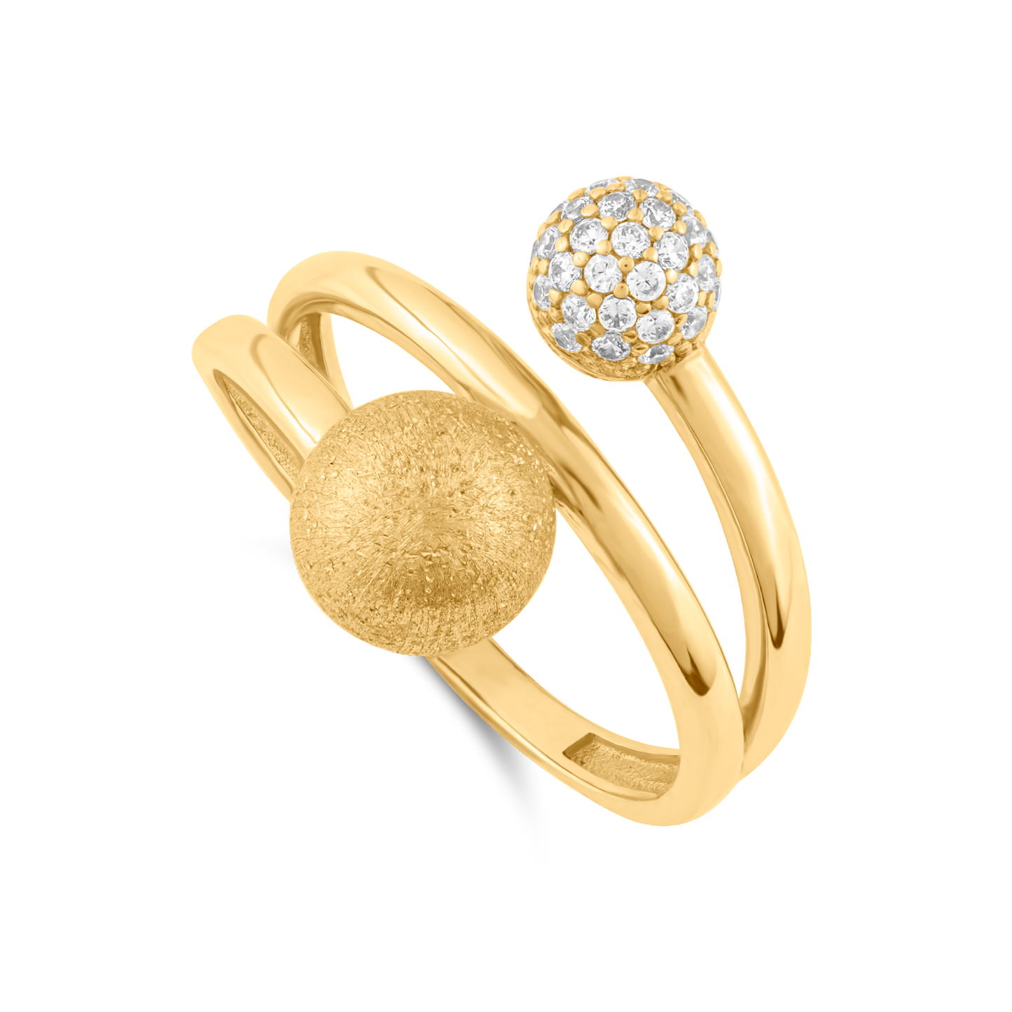 18K Yellow Gold Ring with CZ