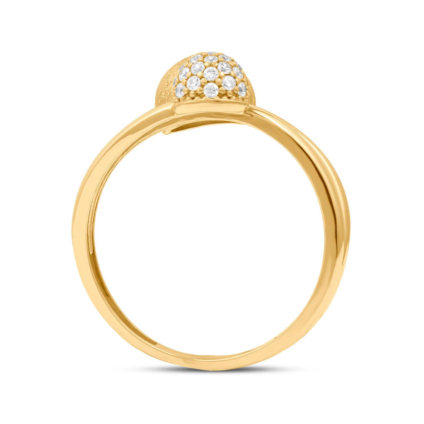 18K Yellow Gold Ring with CZ