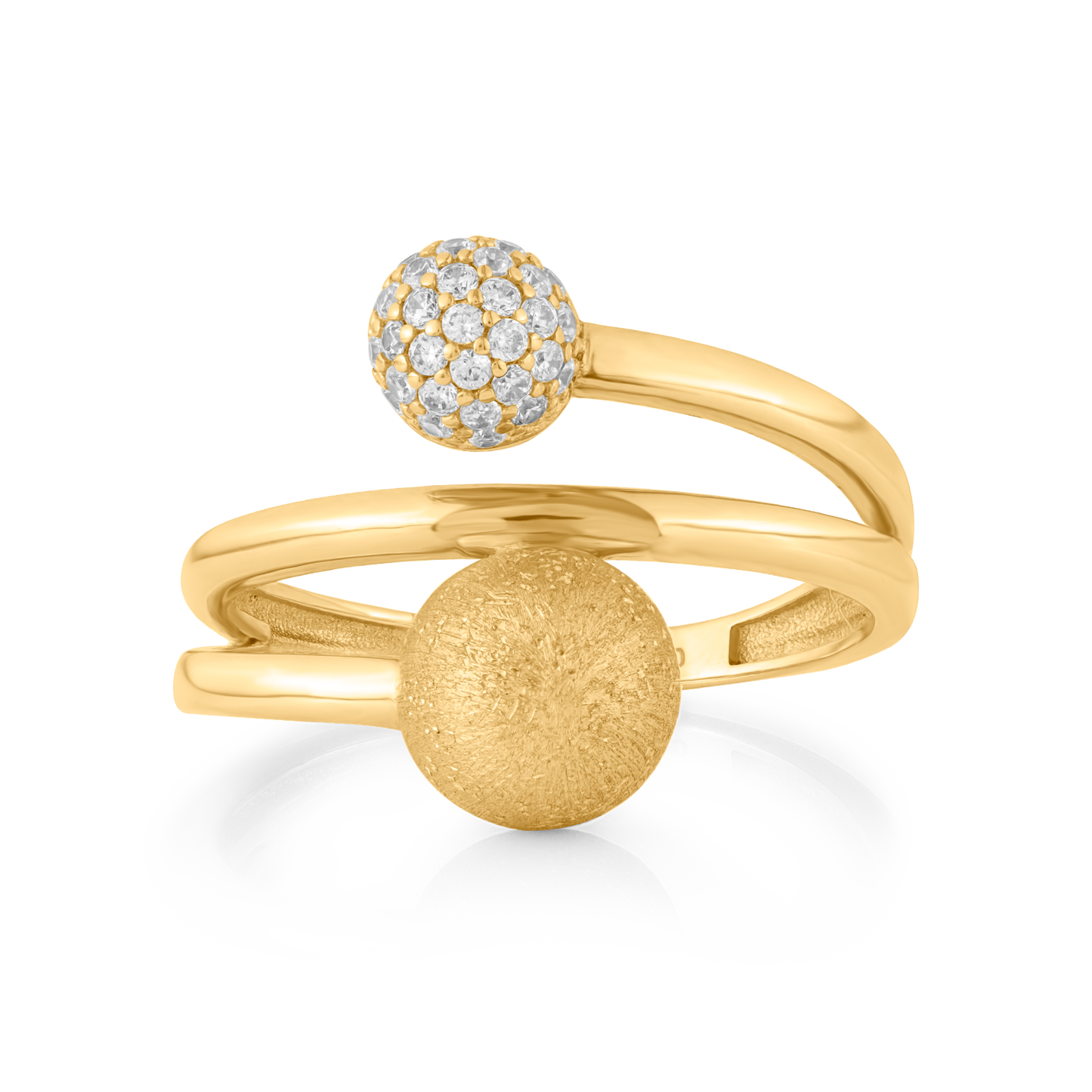 18K Yellow Gold Ring with CZ