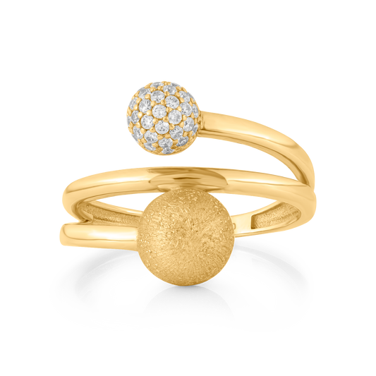 18K Yellow Gold Ring with CZ