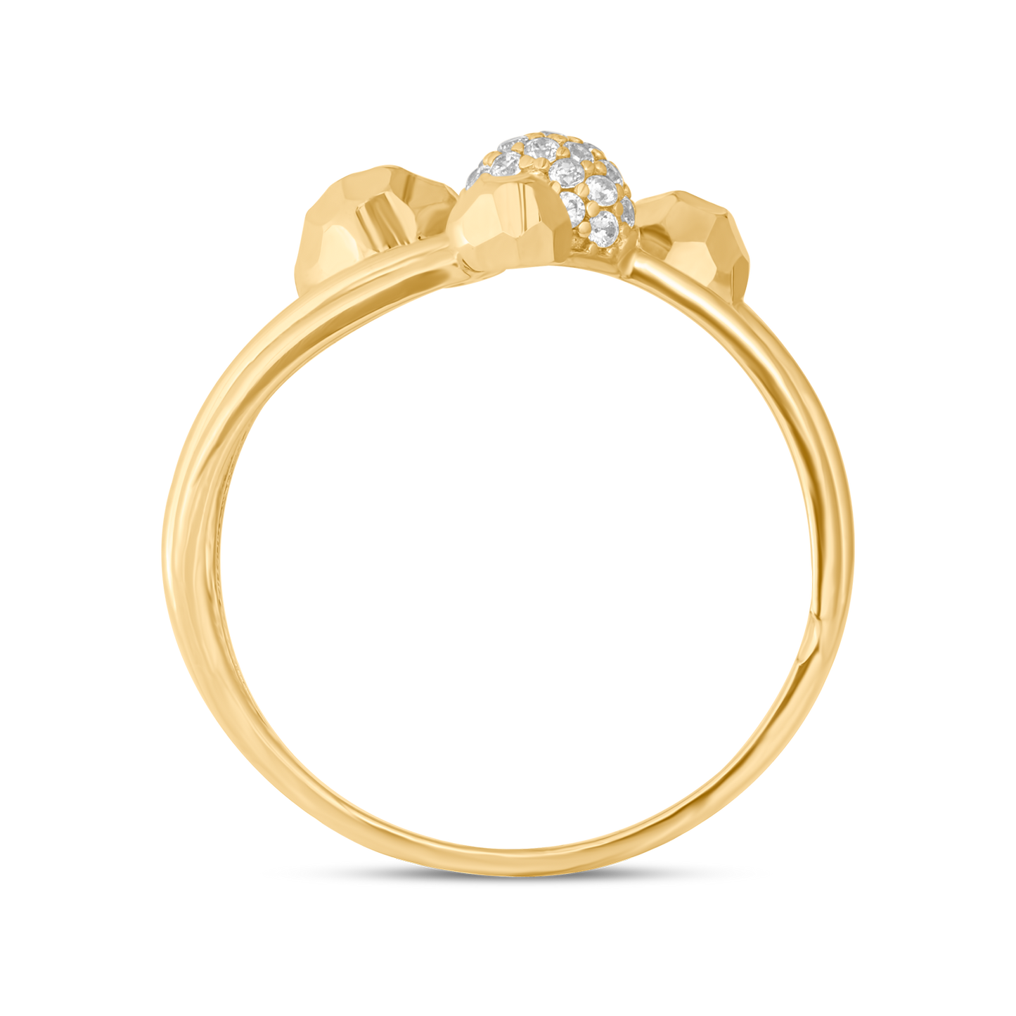 18K Yellow Gold Ring with CZ