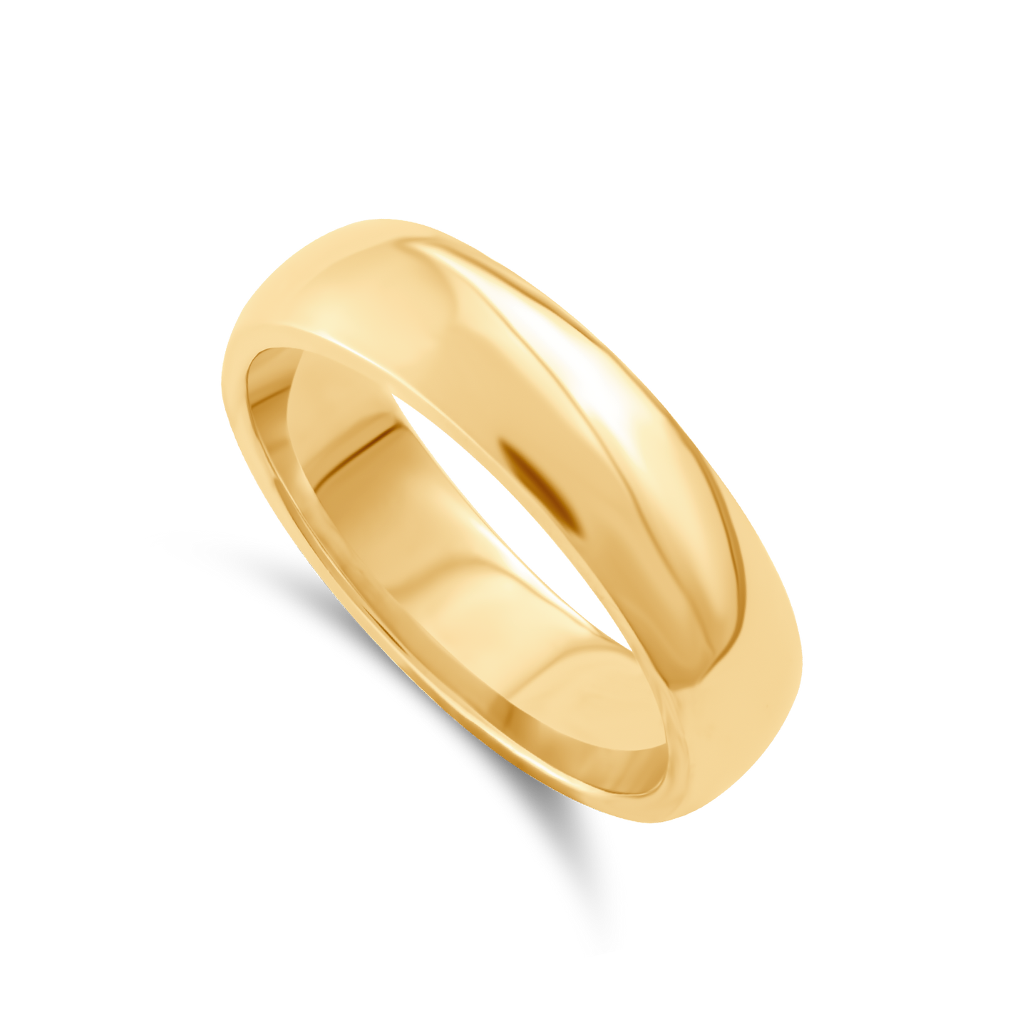 18K Yellow Gold Round Wedding Band