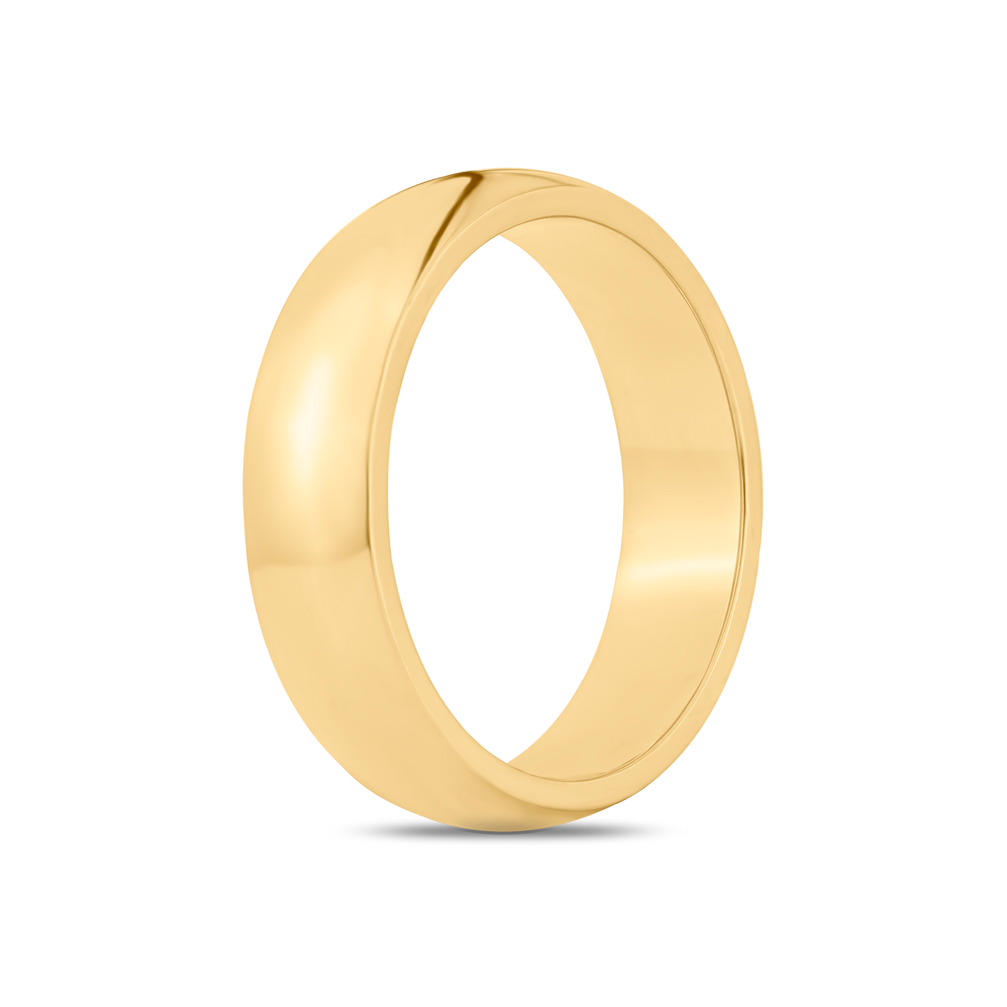 18K Yellow Gold Round Wedding Band