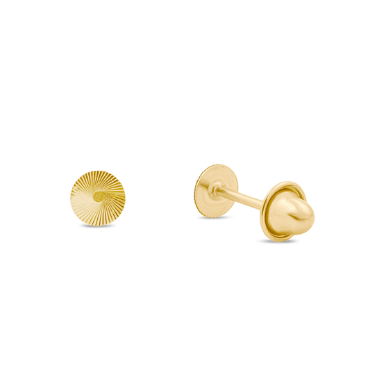18K Yellow Gold Tiny Circle Earrings
