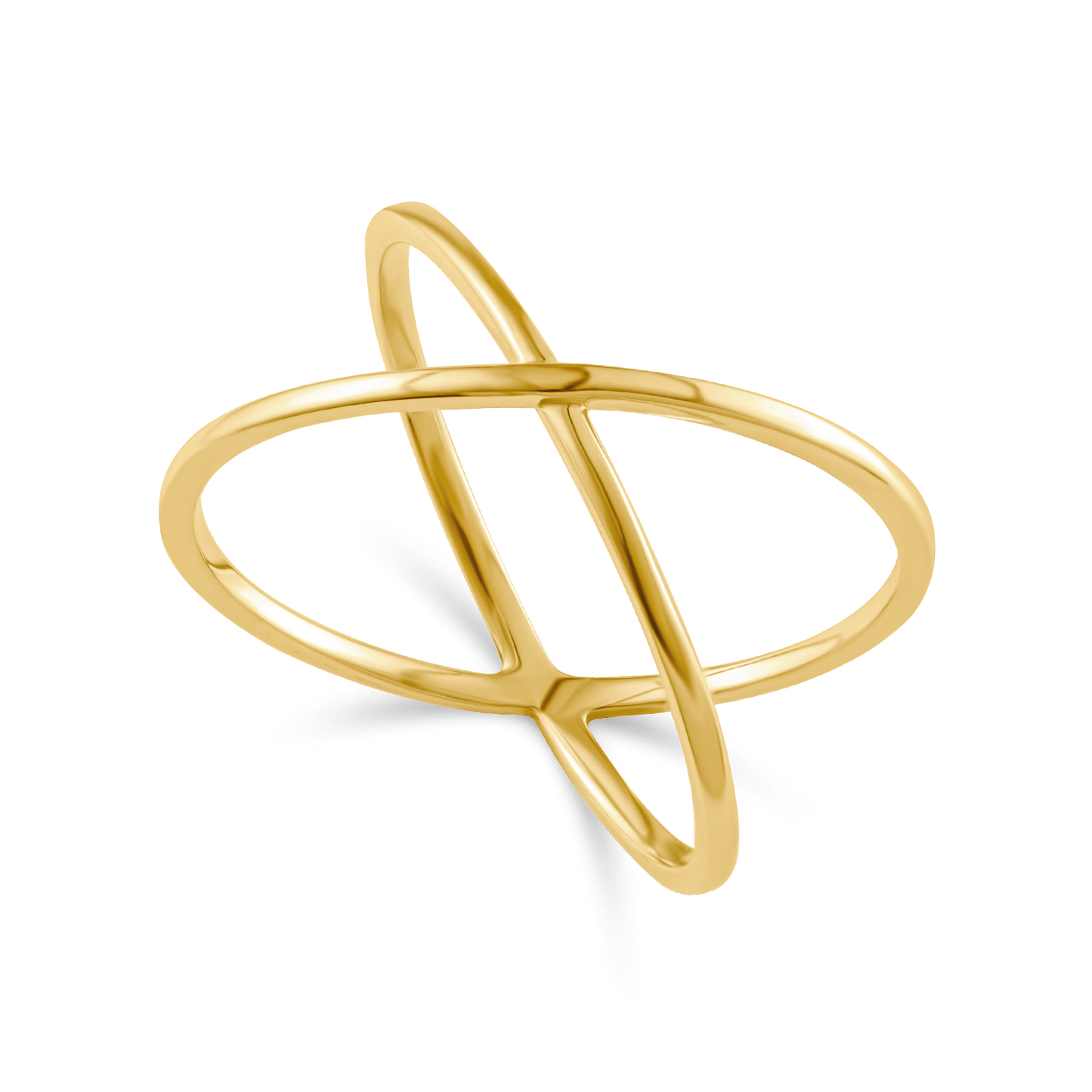 Anel "X" em Ouro 18K Amarelo