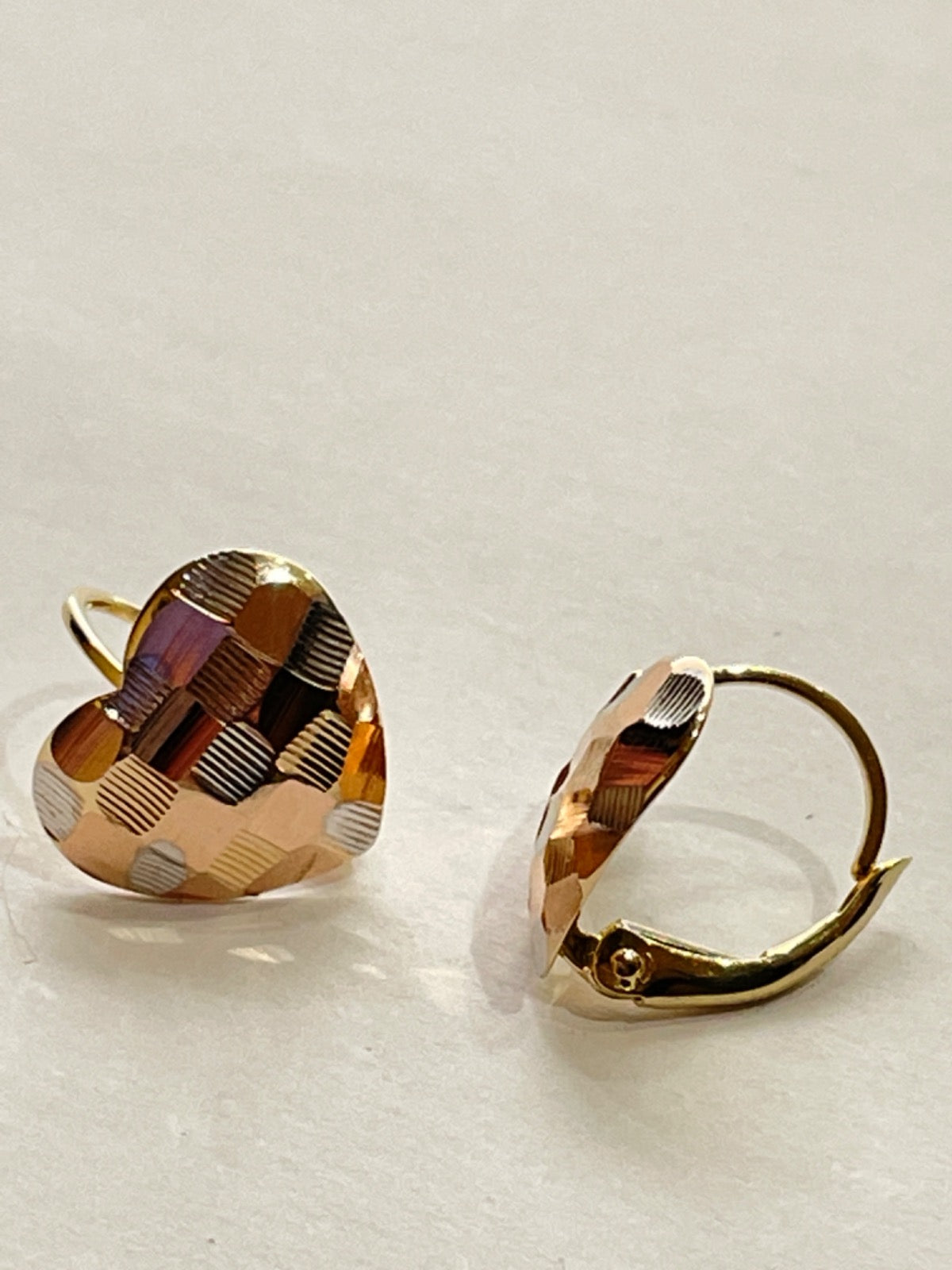 14K Tri-Tone Gold Earring