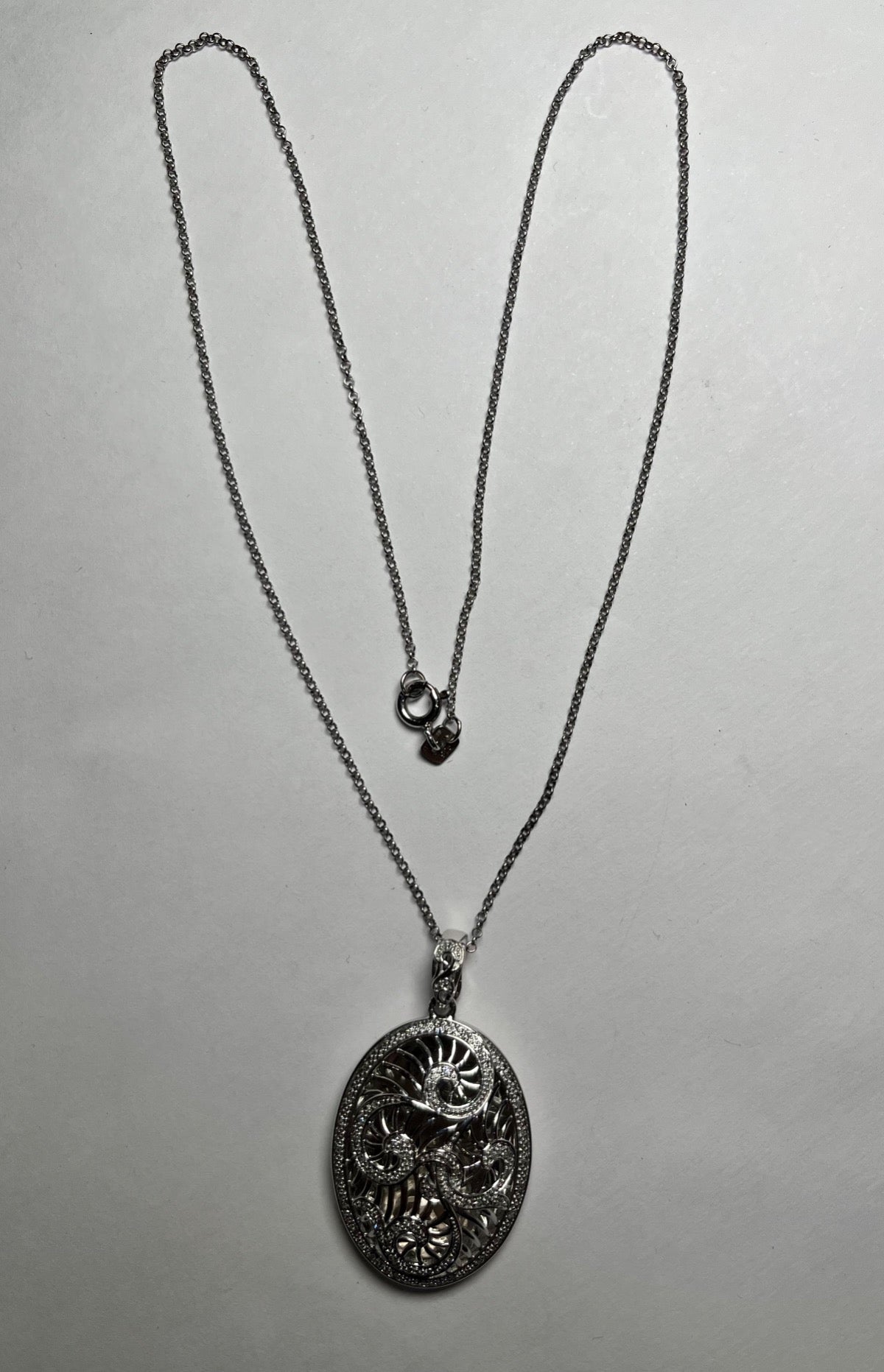 Silver  Charm Necklace Set with Diamond