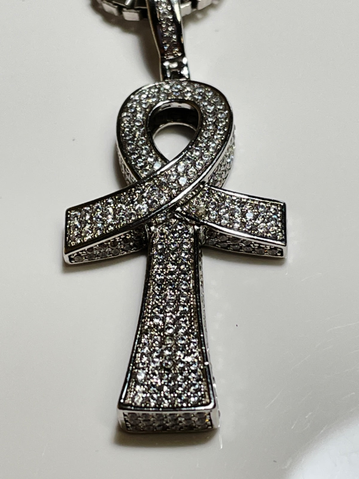 Silver Cross Pendant with CZ