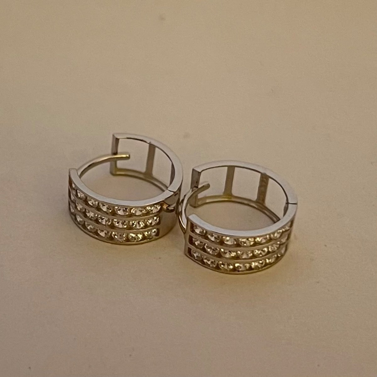 14K White Gold Earring with CZ