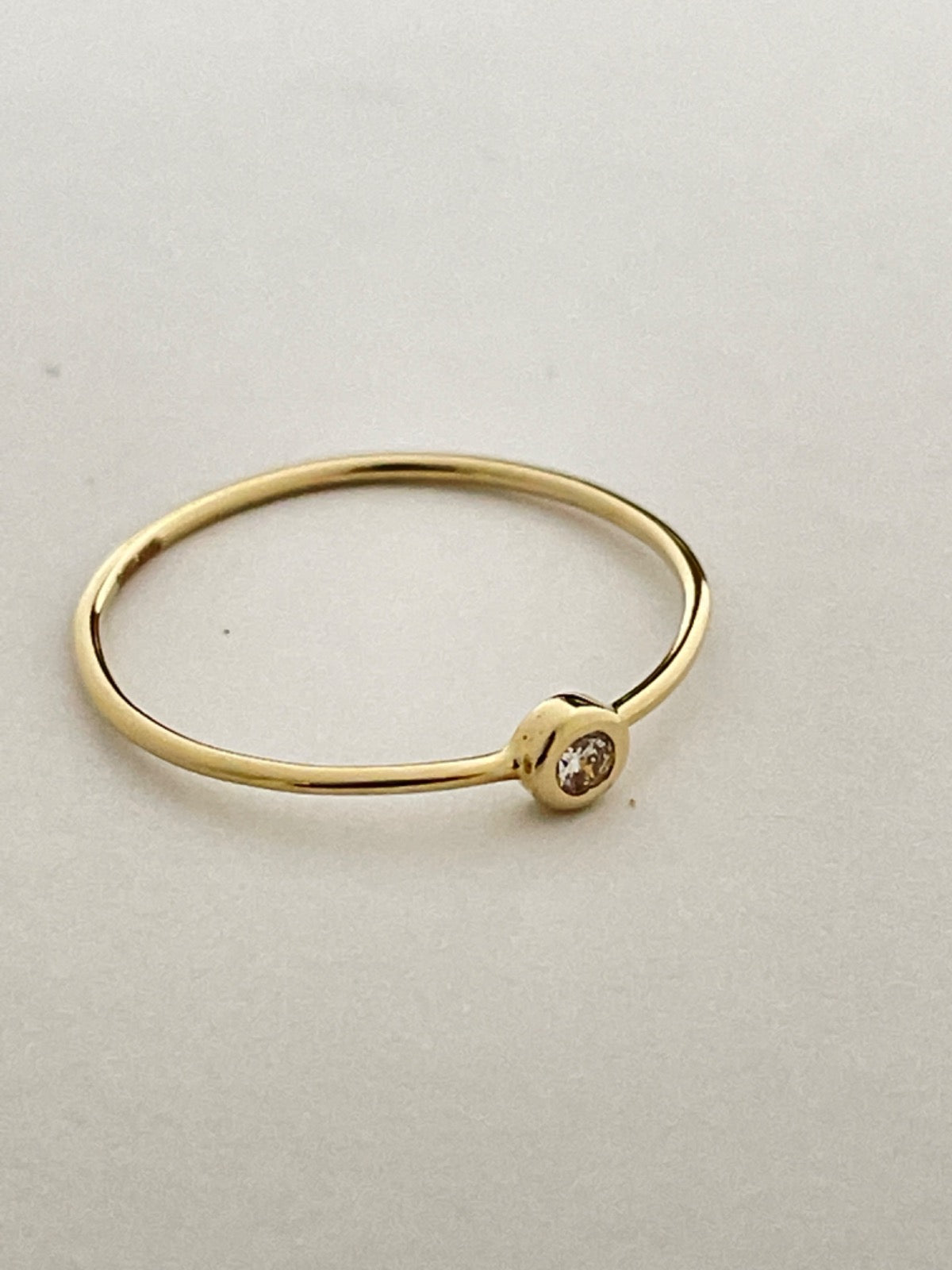 14K Yellow Gold Ring with Diamond